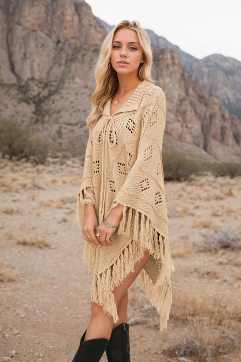 Tassel Hem Knit Cover Up, image 14