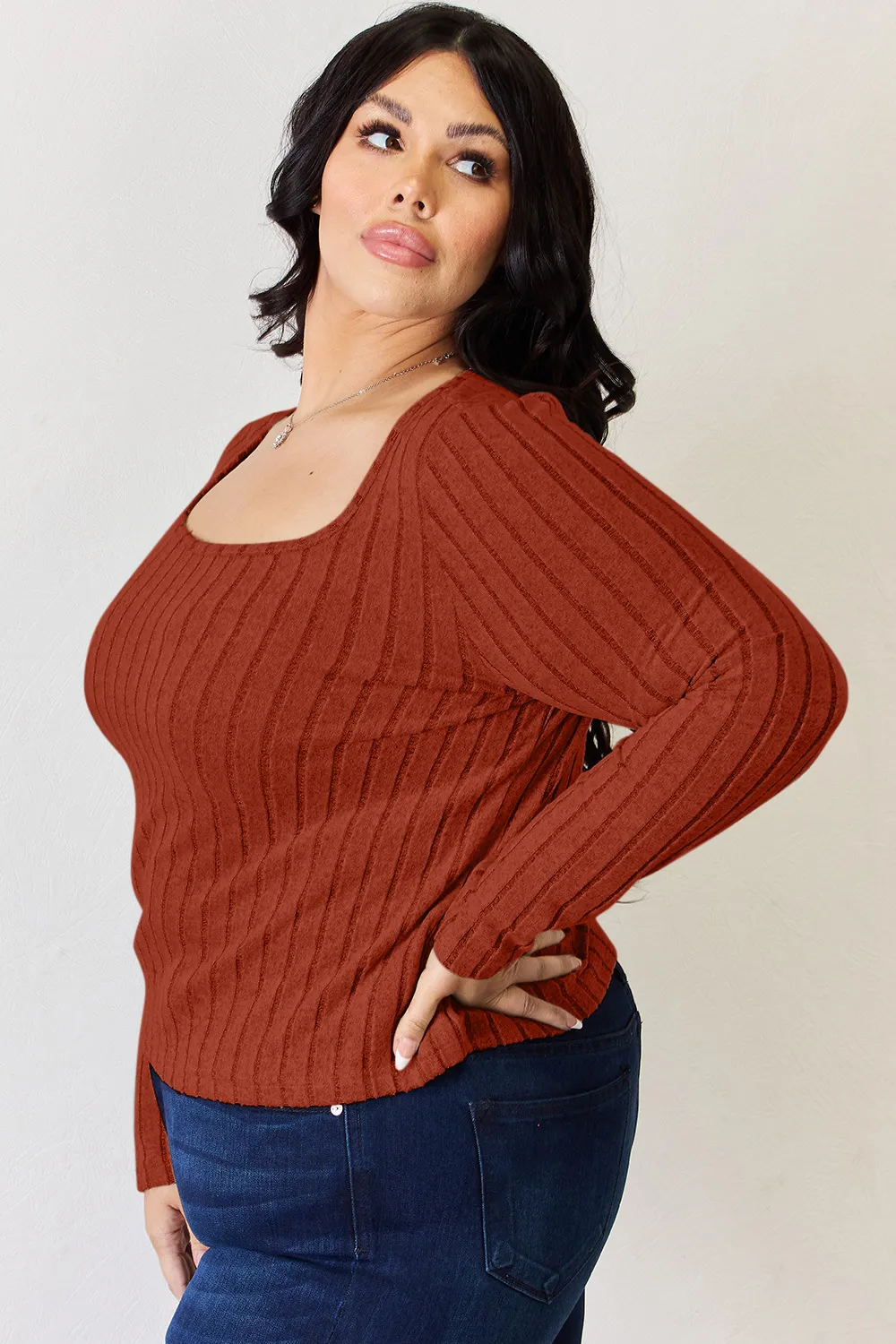 Full Size Ribbed Long Sleeve T-Shirt, image 16