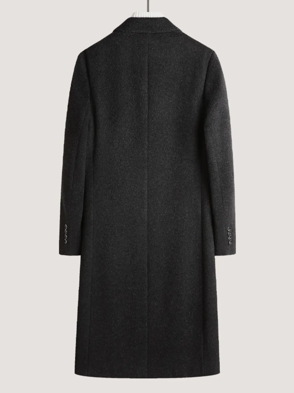Men's Plus Size Double-Breasted Wool Overcoat, image 6