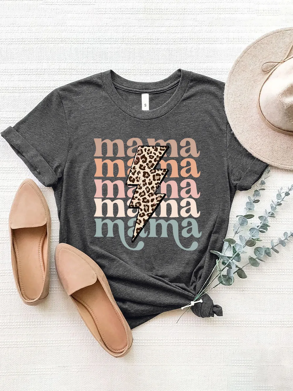 MAMA Round Neck Short Sleeve T-Shirt, image 14