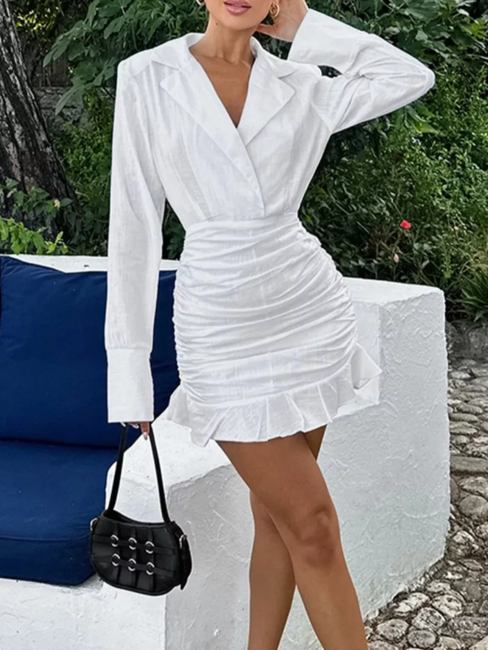 Blazer Style Ruched Mini Dress, image 6