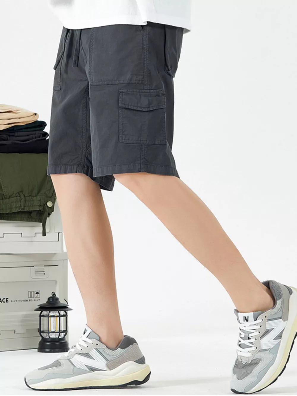 Men's Full Size Casual Cargo Shorts with Drawstring Plus Size, image 3