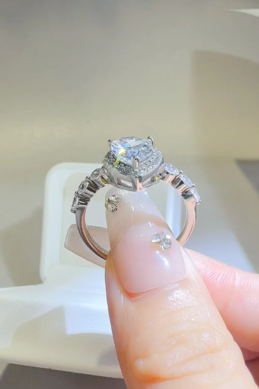 2 Carat Moissanite 925 Sterling Silver Ring, image 5