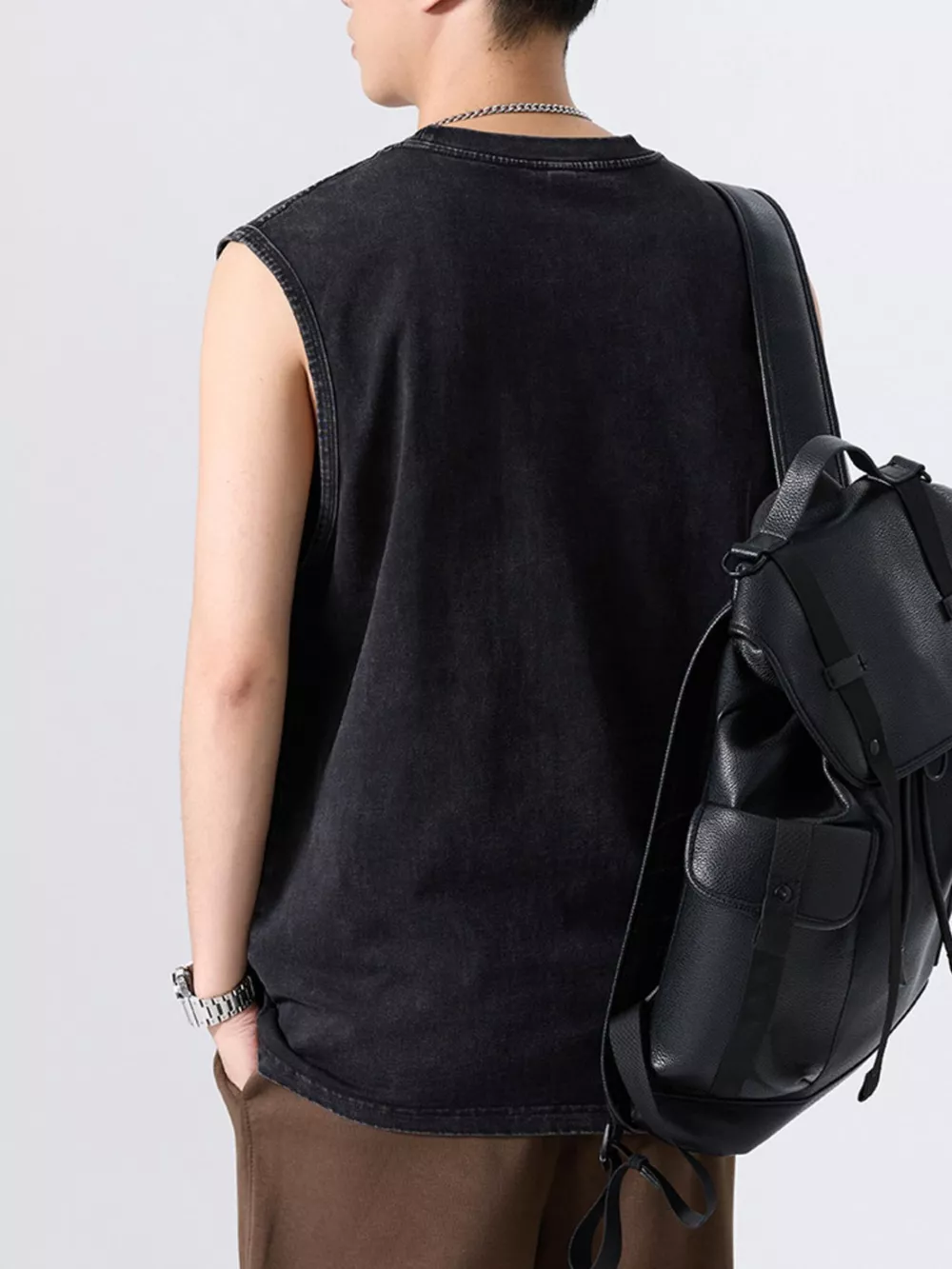 Men's Plus Size Round Neck Tank, image 3
