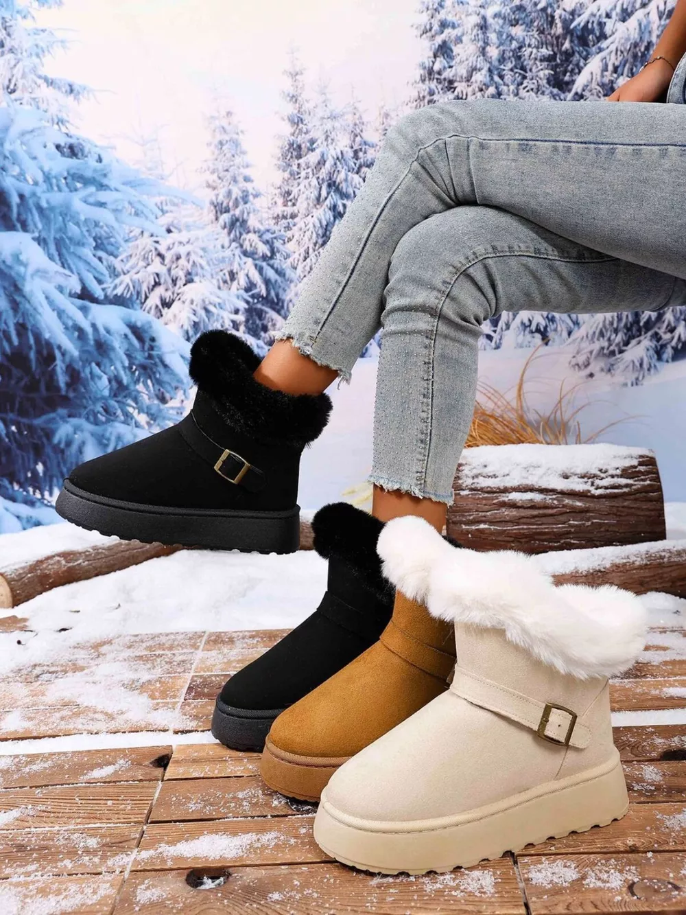 Round Toe Platform Boots, image 2