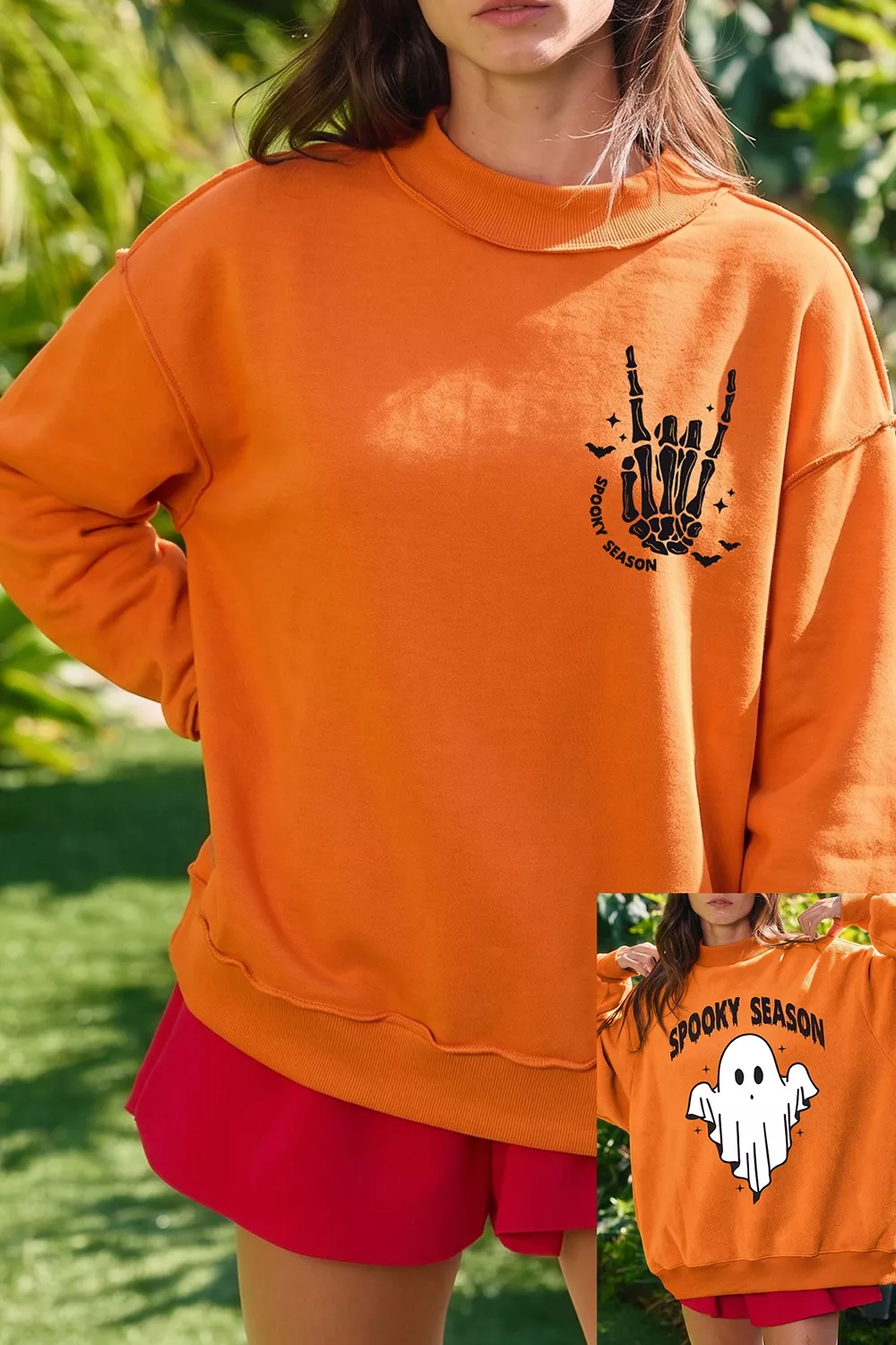 Spooky Season Mock Neck Reversible Halloween Sweatshirt, image 3