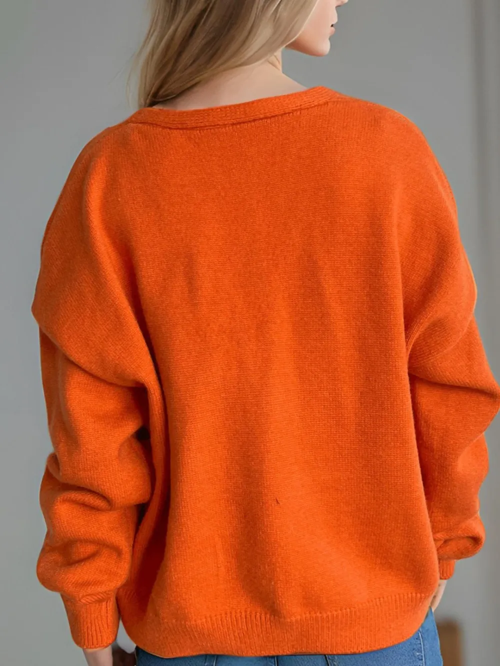Daisy Button Up V-Neck Cardigan, image 3