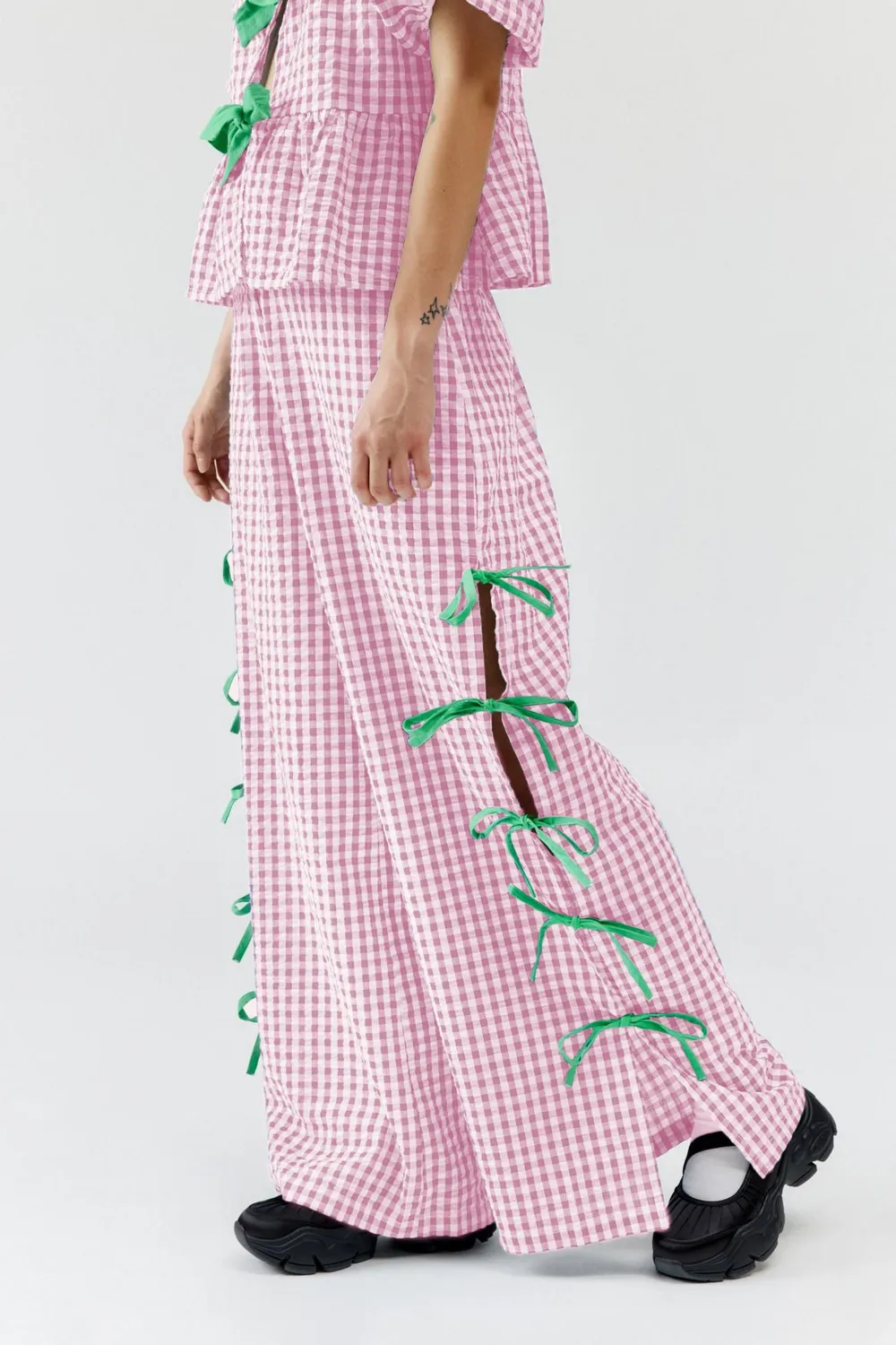 Side Tied Plaid Pants, image 7