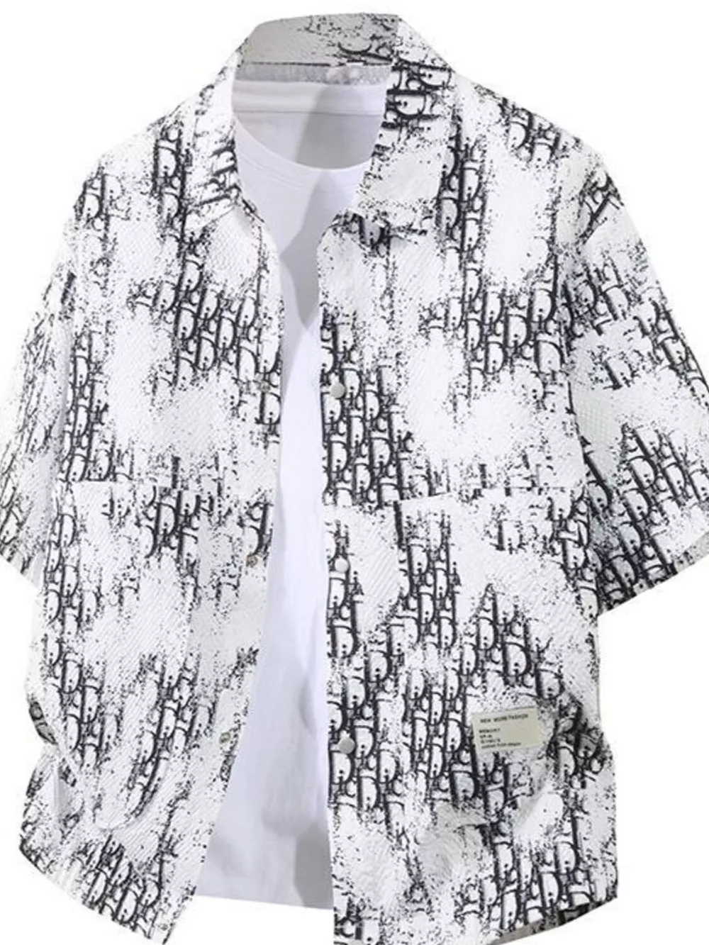 Men's Plus Size Button Up Half Sleeve Shirt, image 5