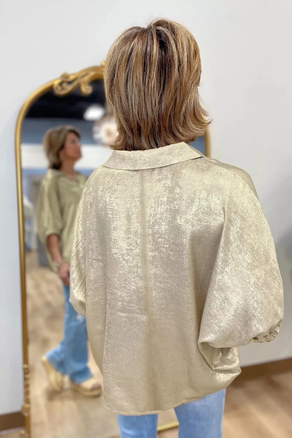 Johnny Collar 3/4 Sleeve Blouse, image 5