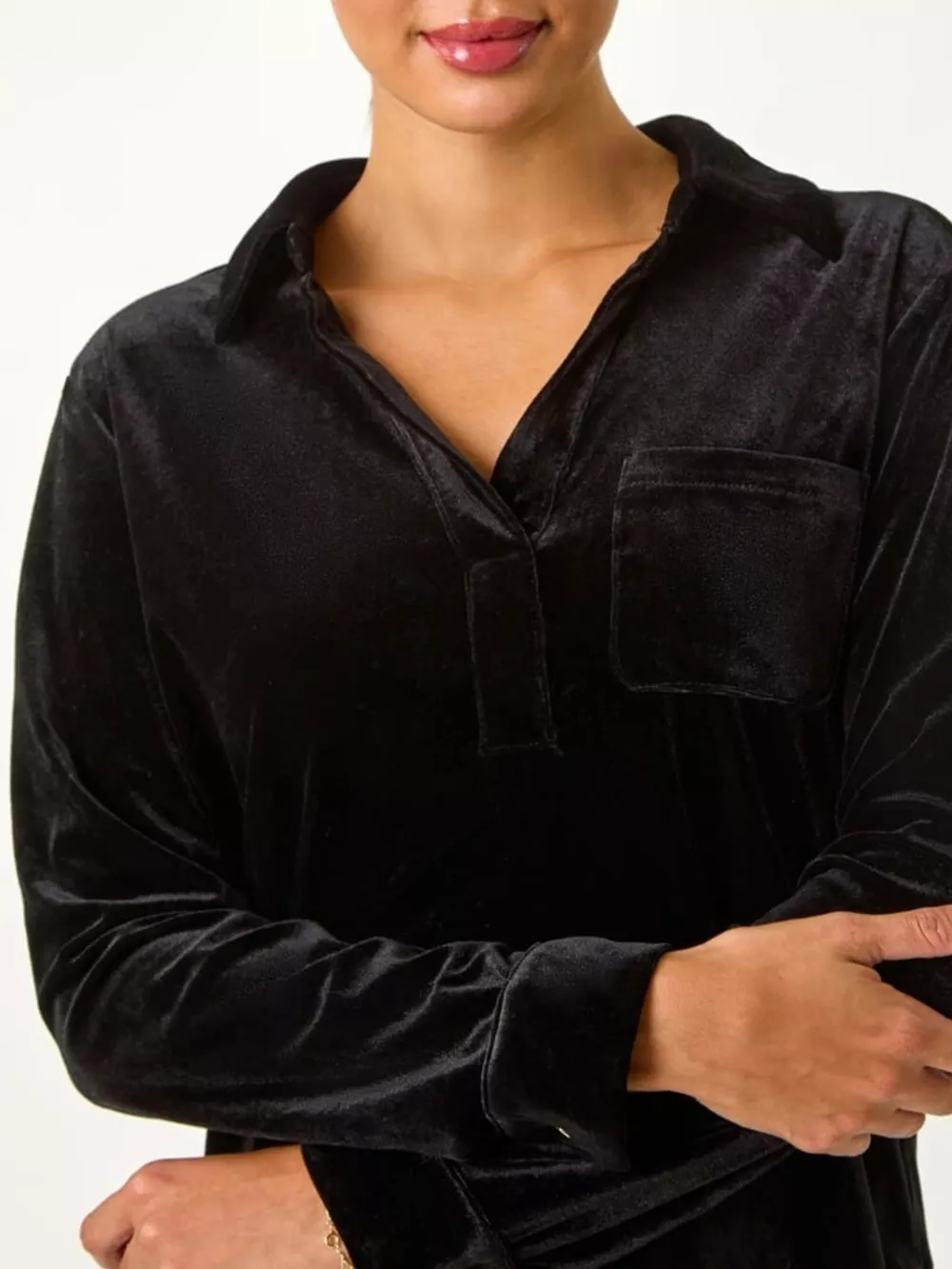 Velvet Long Sleeve Blouse, image 6