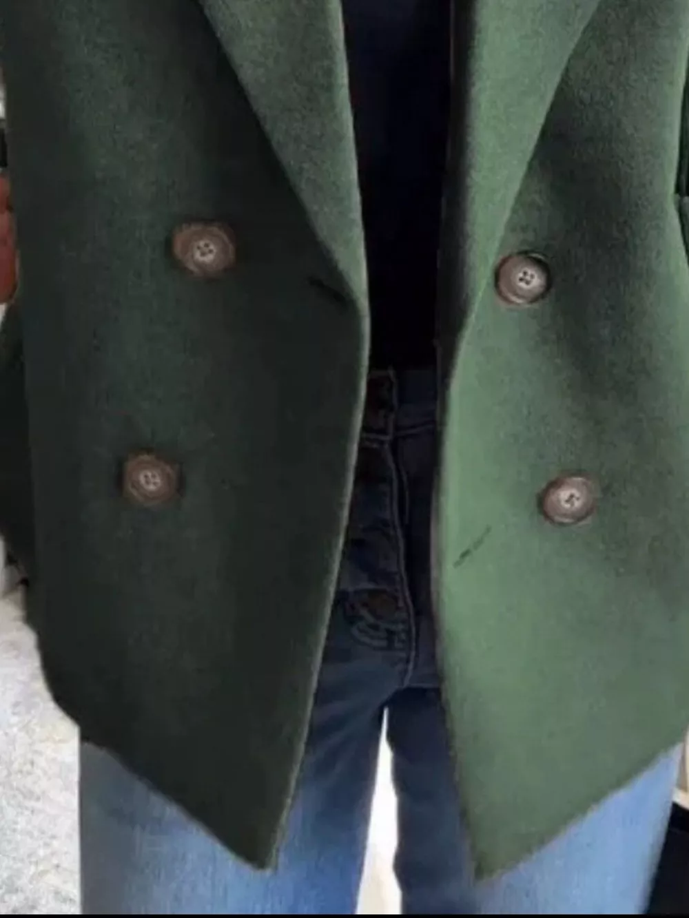 Full Size Knitted Sleeve Wool Blend Double-Breasted Blazer Plus Size, image 20