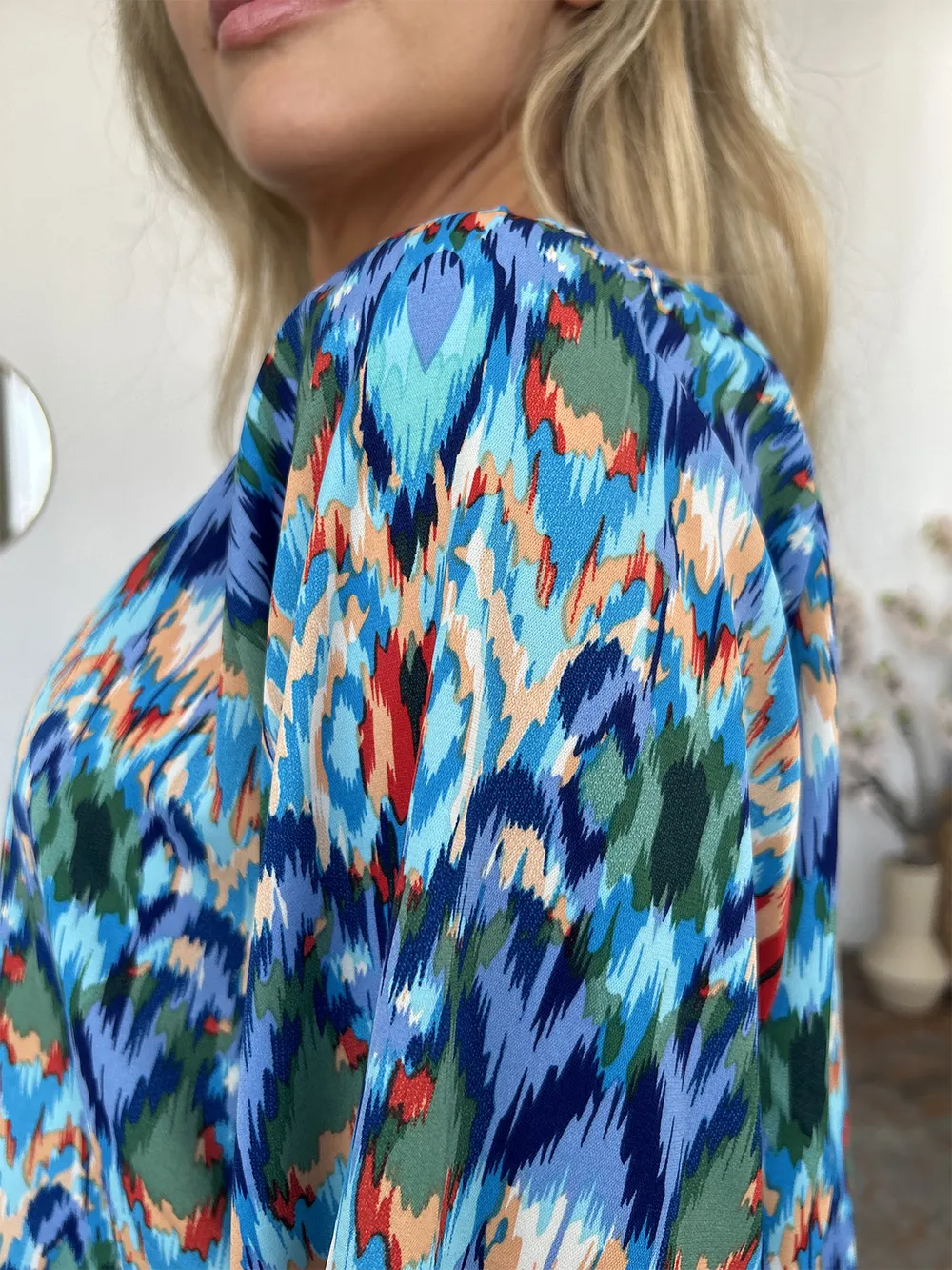Full Size Printed Balloon Sleeve Blouse, image 18