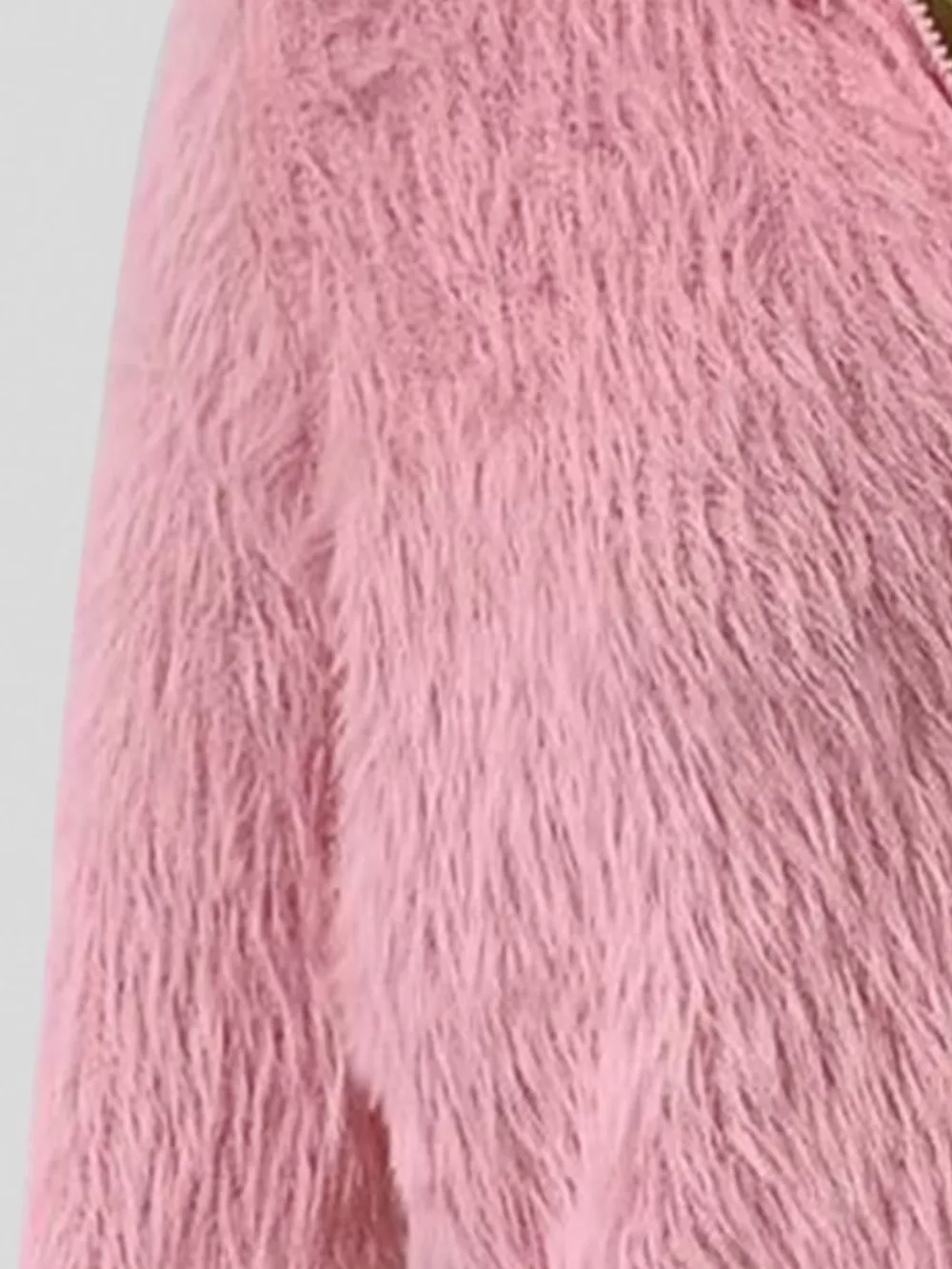 Fluffy Knit Zip-Up Outerwear, image 2