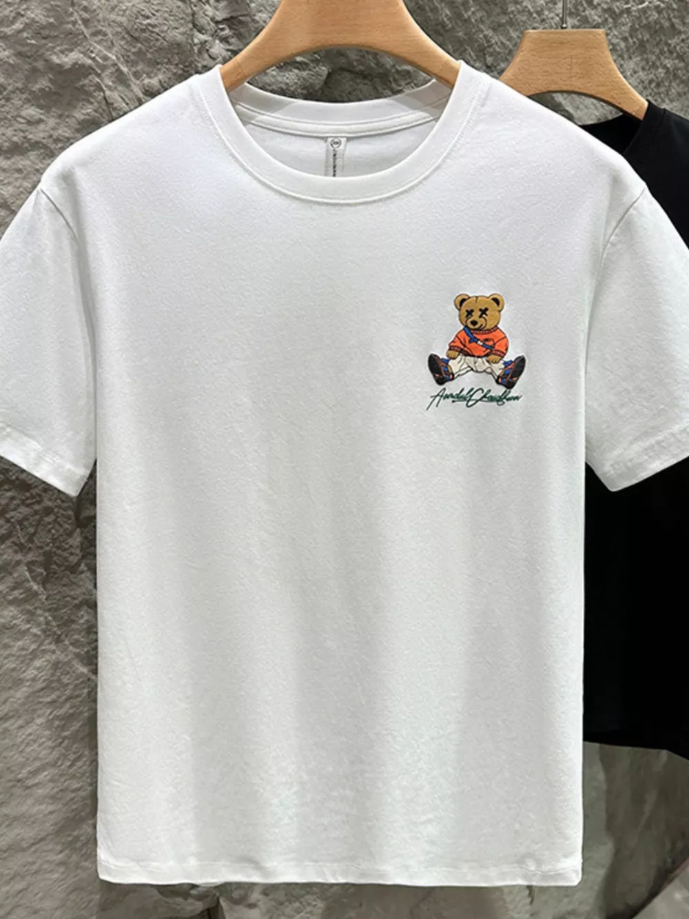 Men's Plus Size Bear Round Neck Short Sleeve T-Shirt, image 4