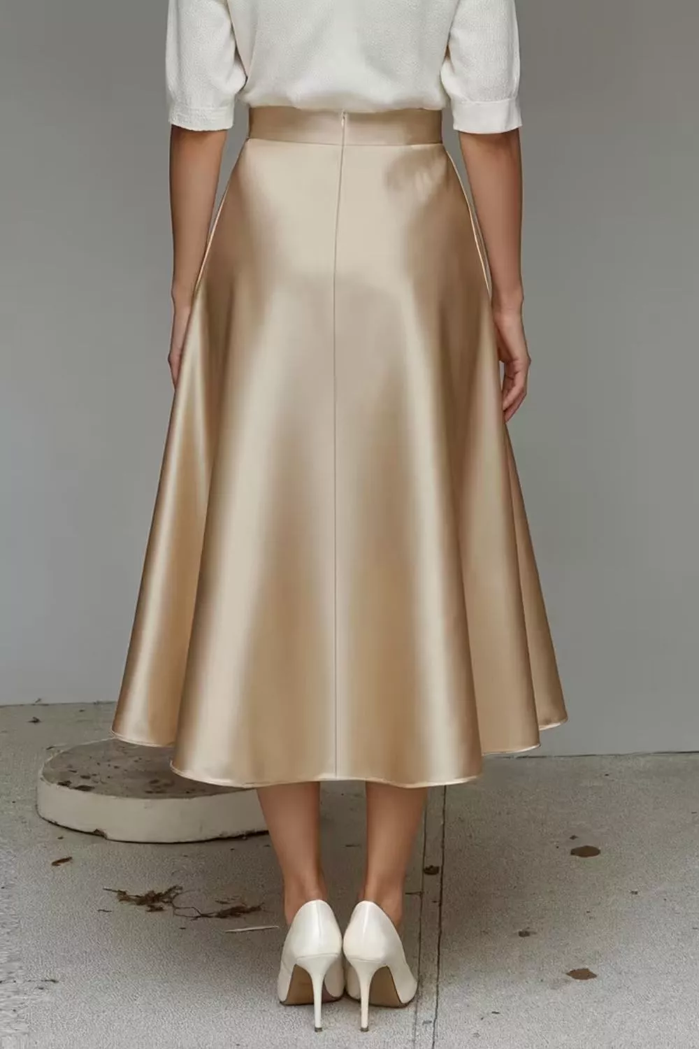 Satin A-Line Midi Skirt, image 11
