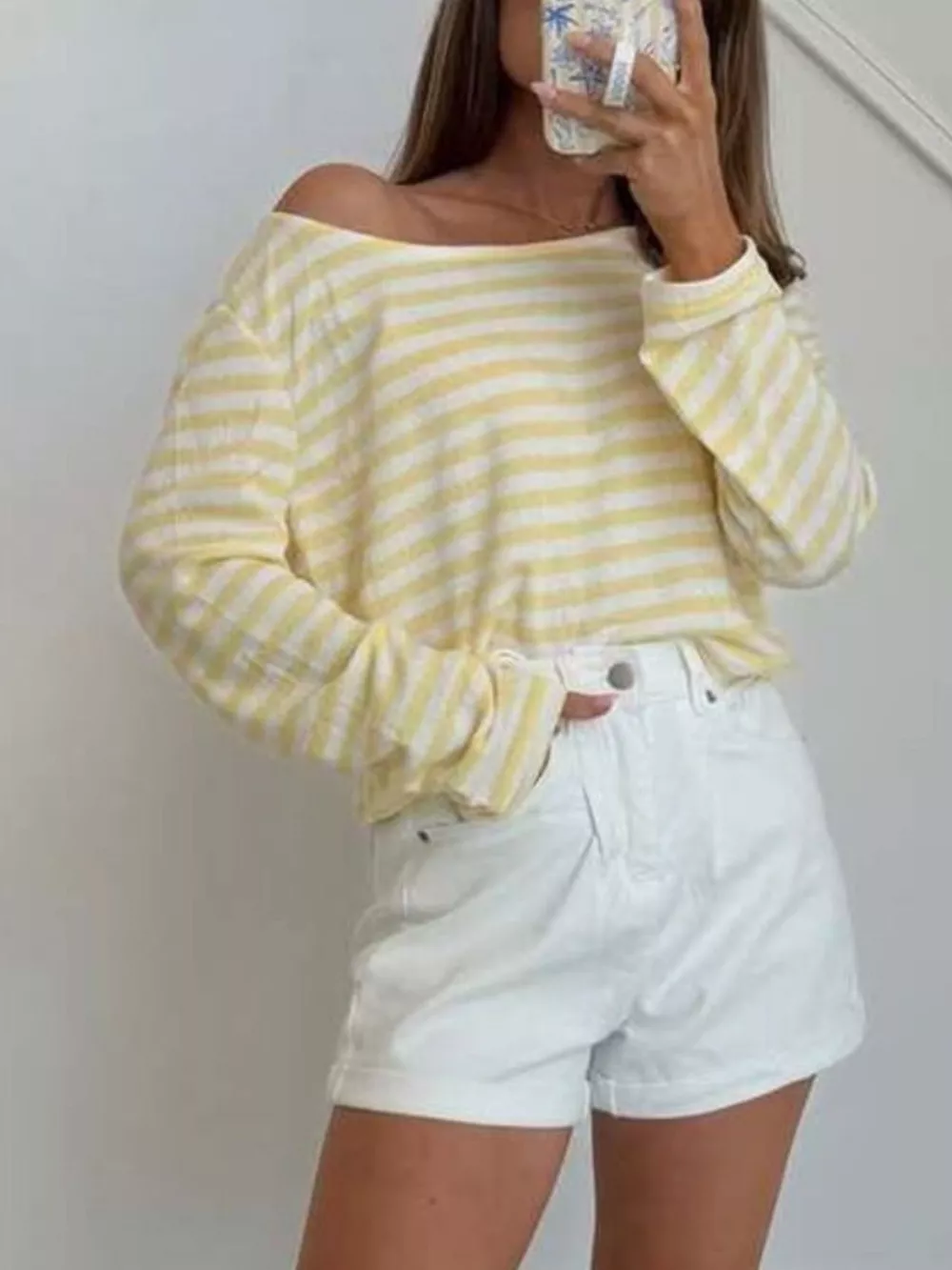Striped Boat Neck T-Shirt, image 6