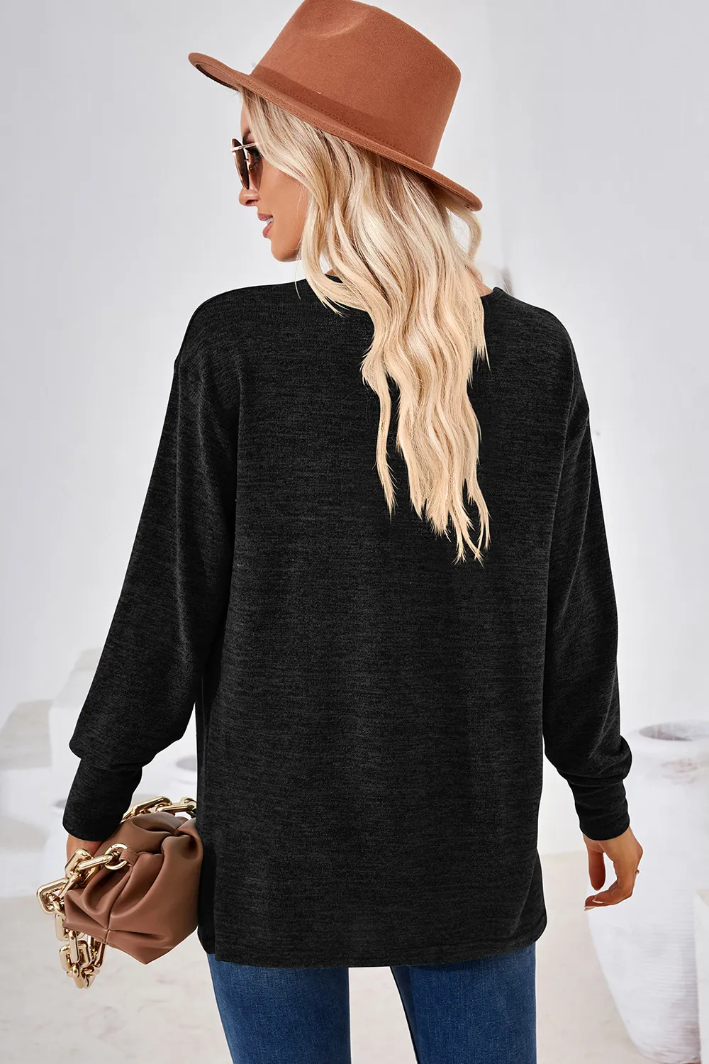 V-Neck Dropped Shoulder T-Shirt, image 8