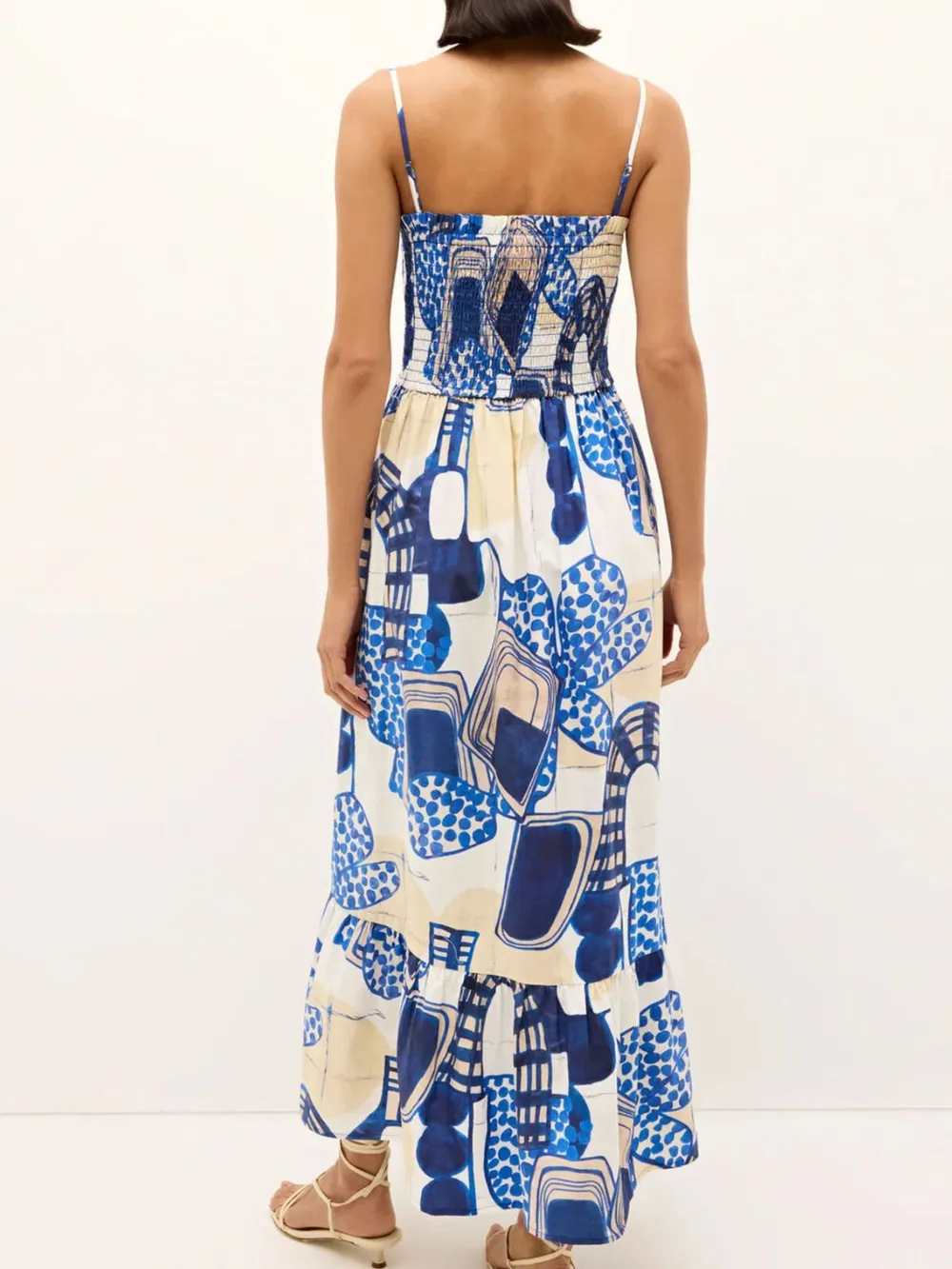 Printed Square Neck Cami Midi Dress, image 3