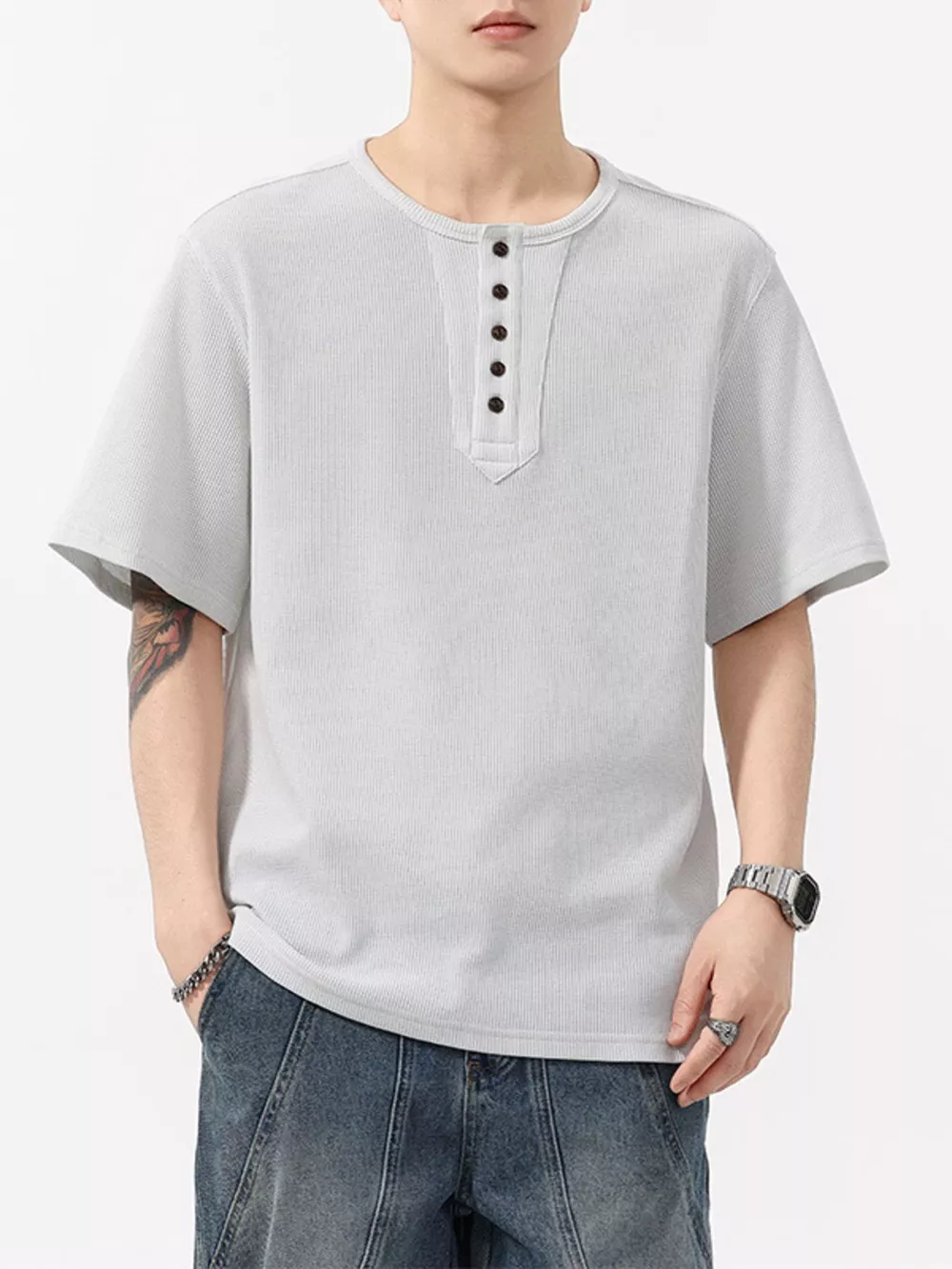 Men's Plus Size Round Neck Short Sleeve T-Shirt, image 9