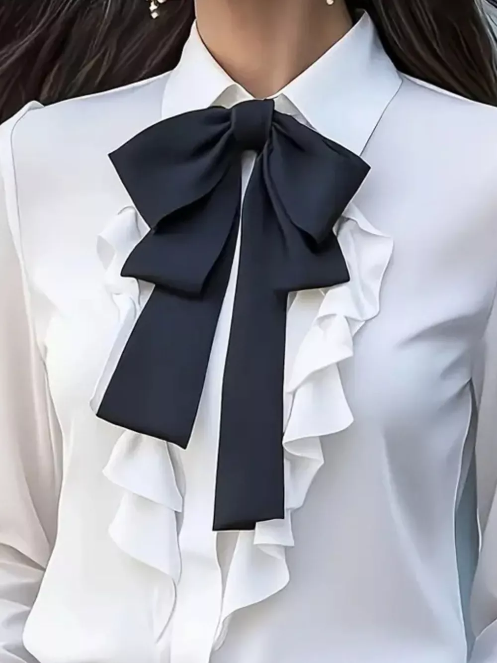 Ruffled Tie Front Long Sleeve Blouse, image 8