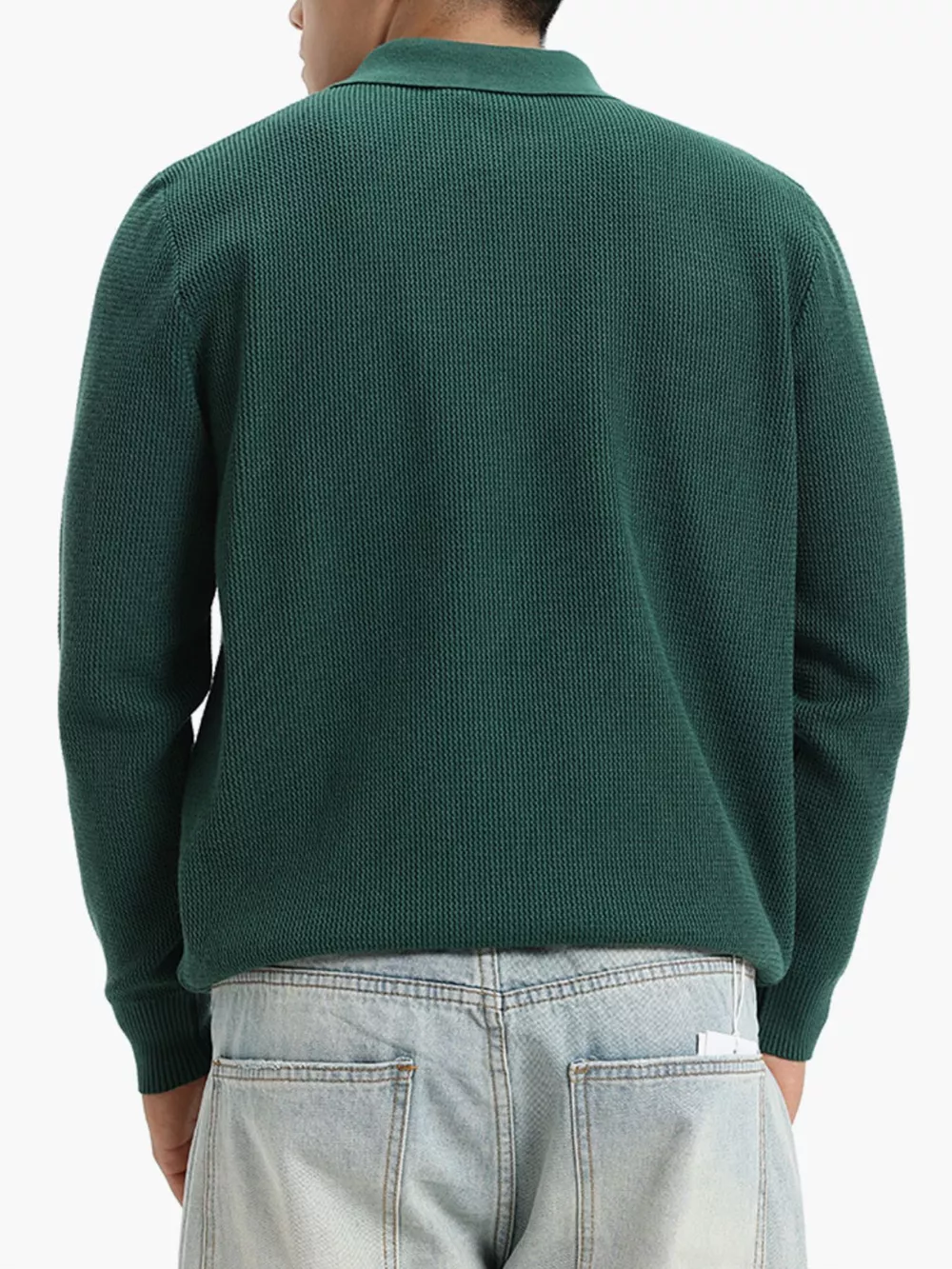 Men's Plus Size Quarter-Zip Textured Knit Top, image 7