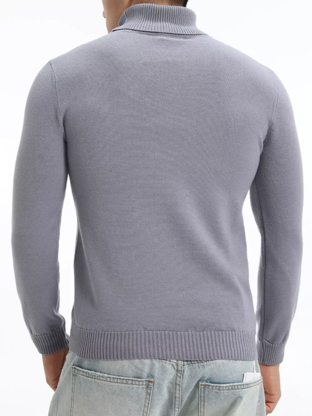 Men's Plus Size Slim-Fit Turtleneck Sweater, image 7