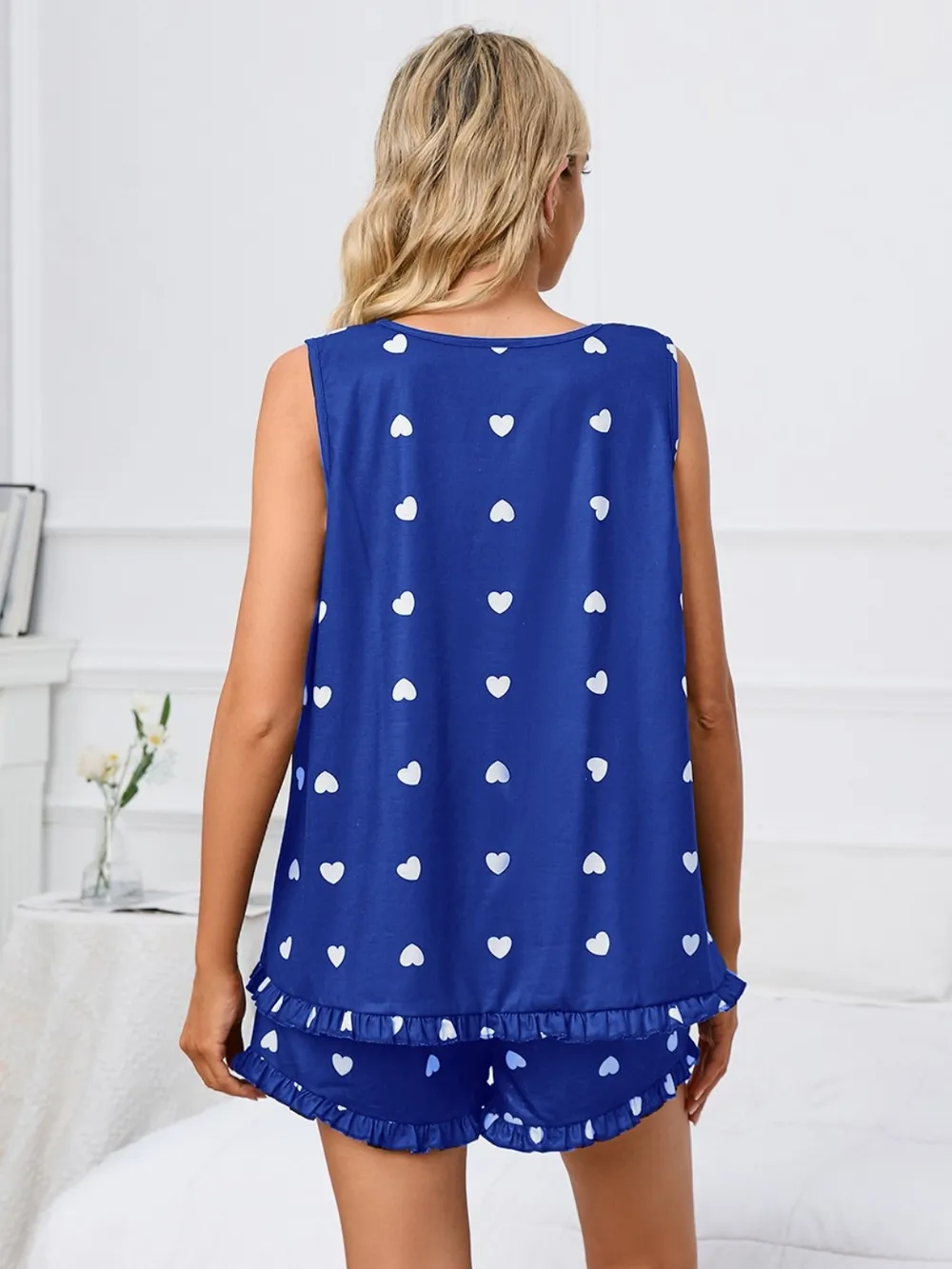Heart Scoop Neck Tank and Shorts Lounge Set, image 18