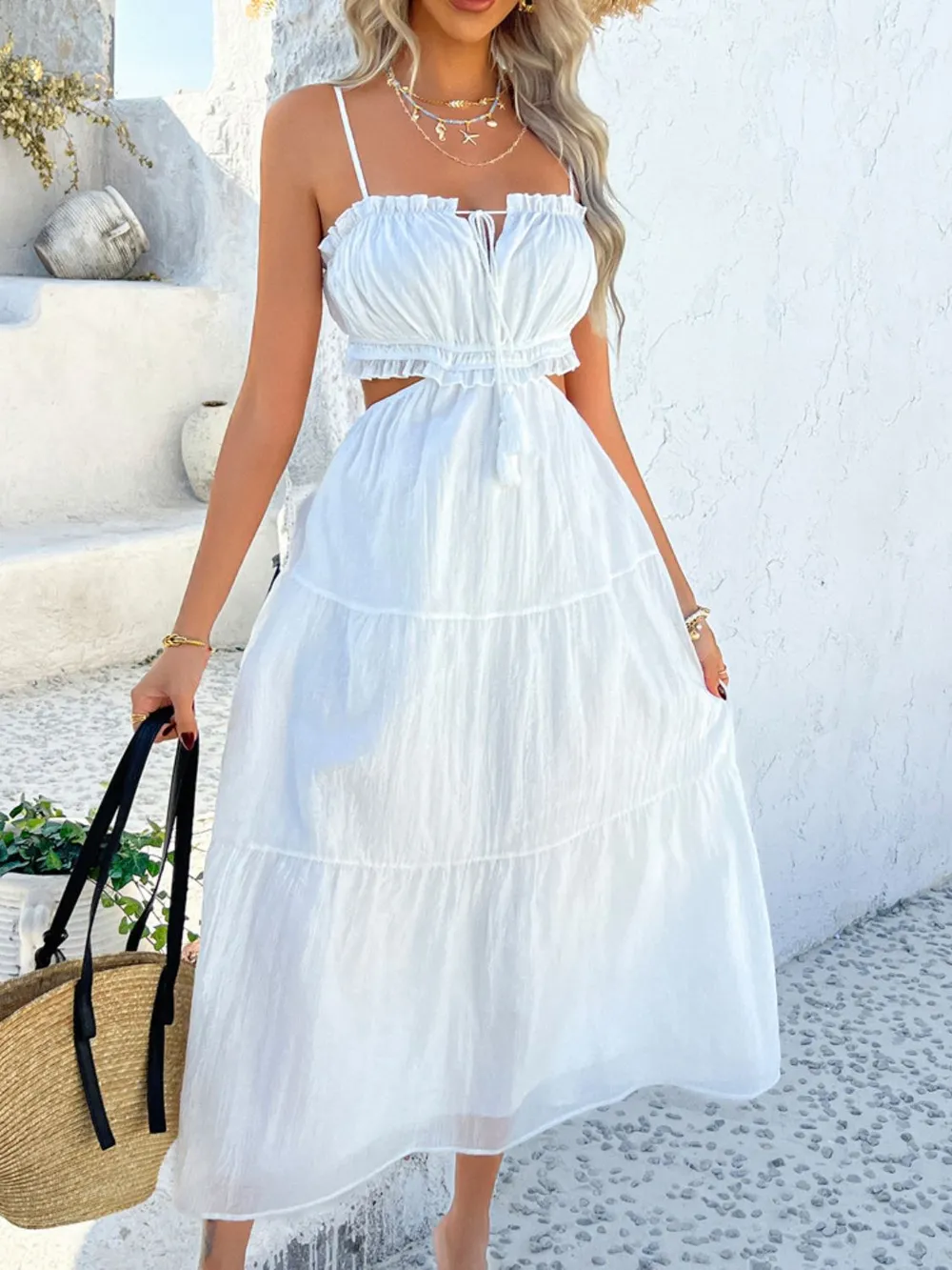 Tie Back Cami Midi Dress
