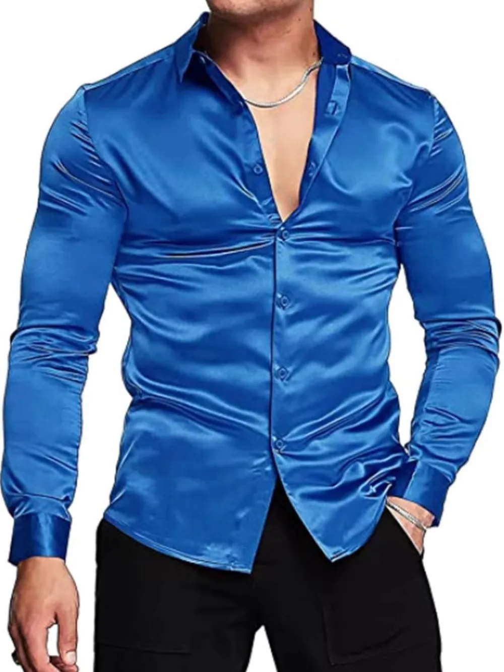 Men's Full Size Button Up Long Sleeve Shirt Plus Size, image 8