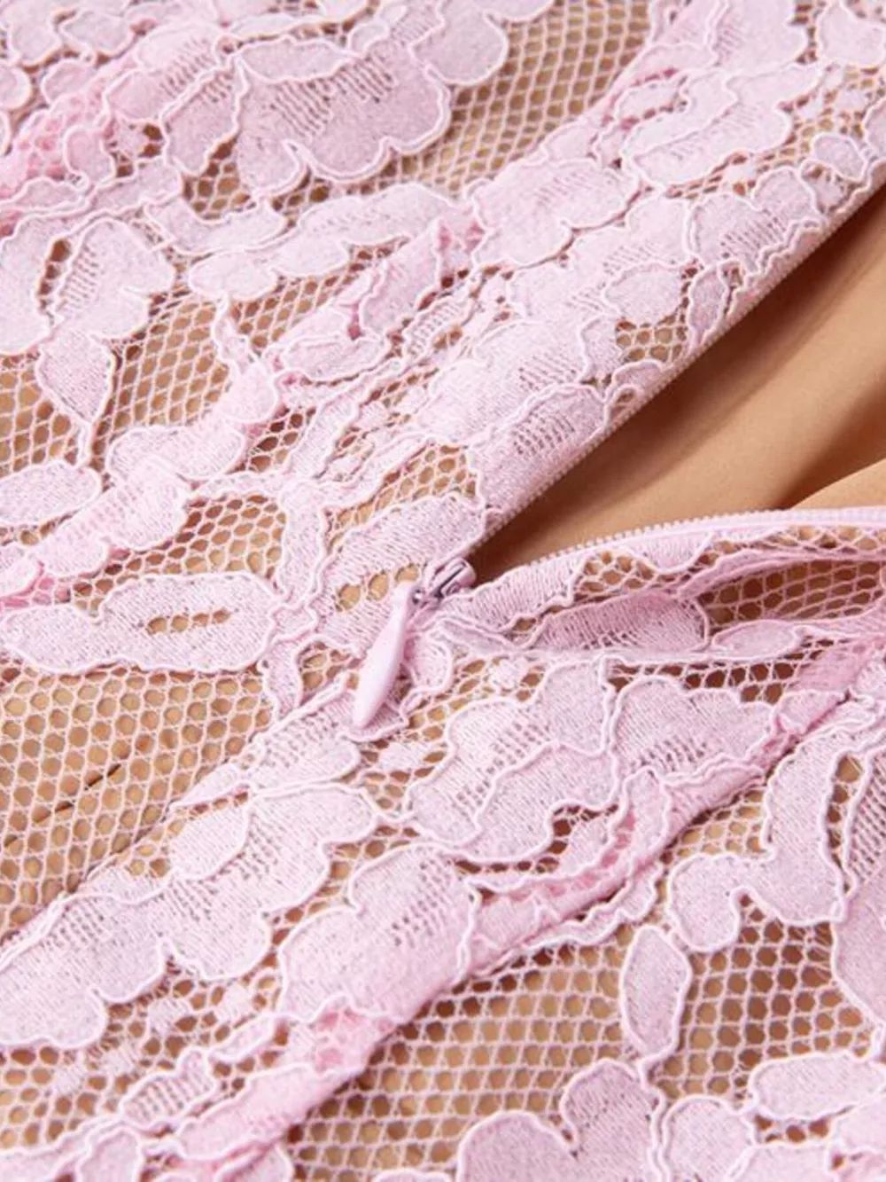 Lace Pearl Neckline Midi Dress, image 8