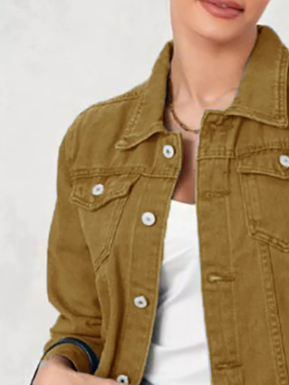 Button Up Long Sleeve Denim Jacket, image 8