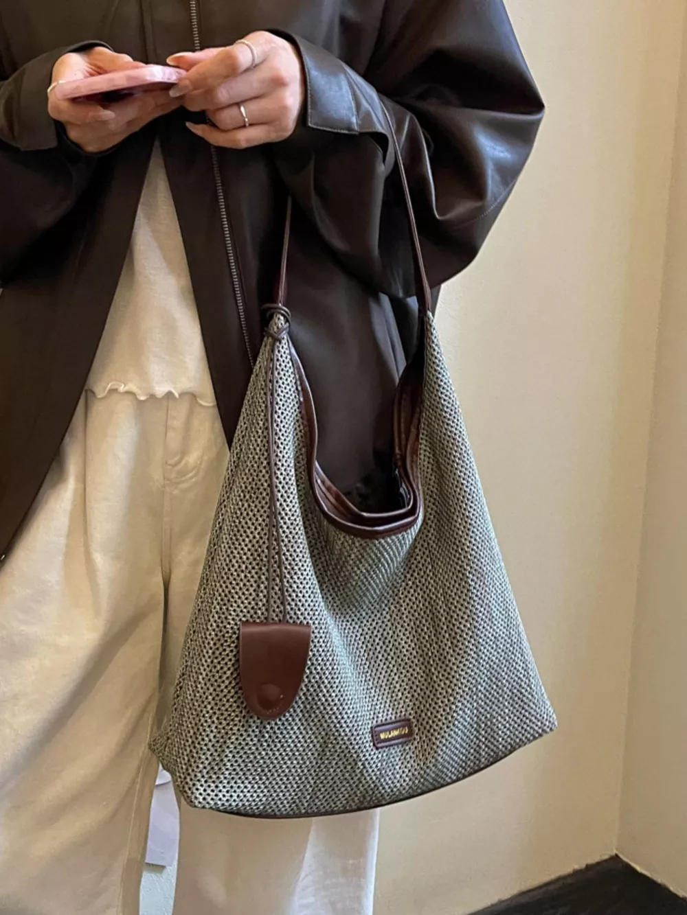 Crochet Knit Shoulder Bag, image 5