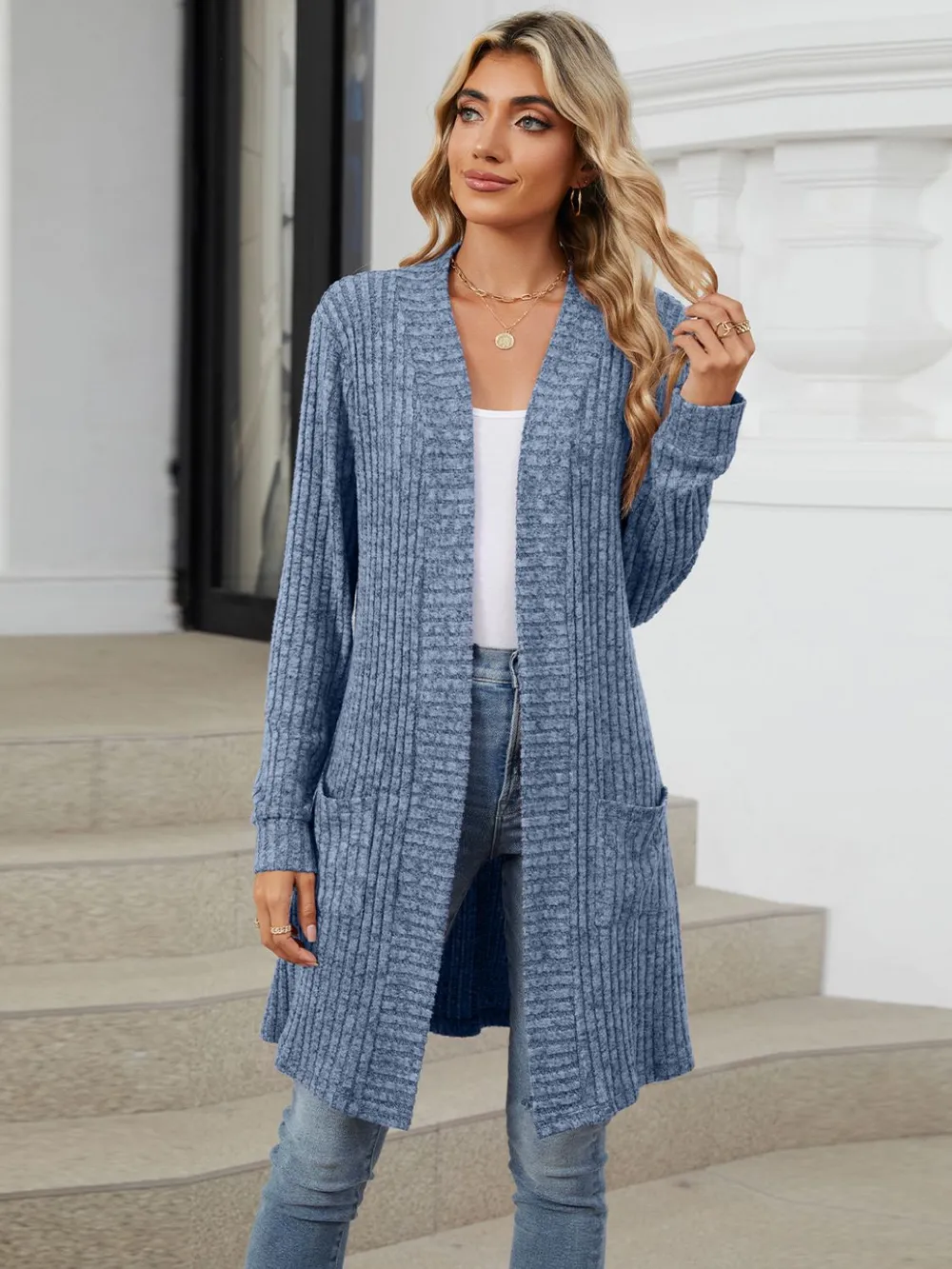 Open Front Long Sleeve Cardigan, image 8