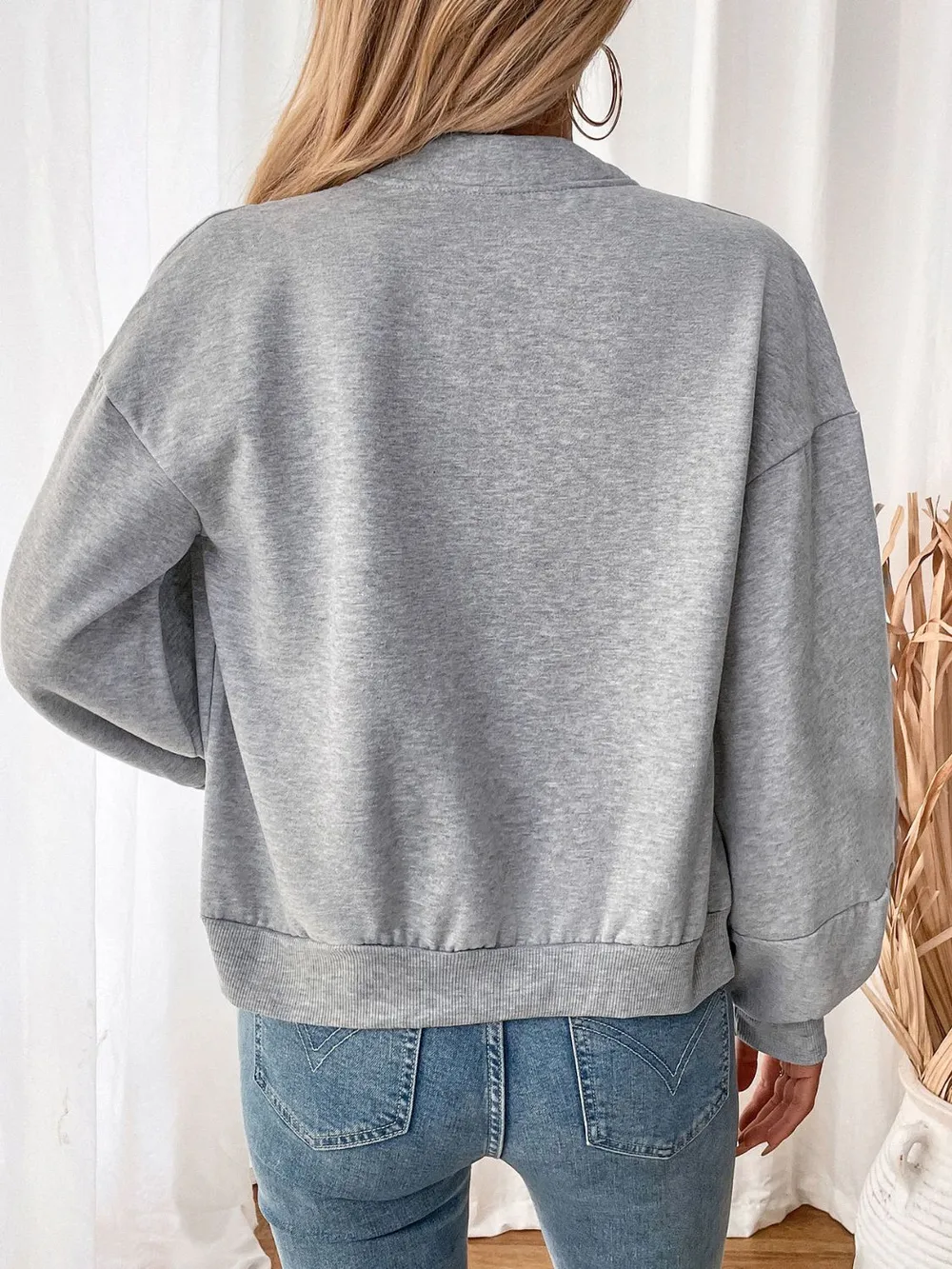 Zip Up Long Sleeve Sweatshirt, image 4
