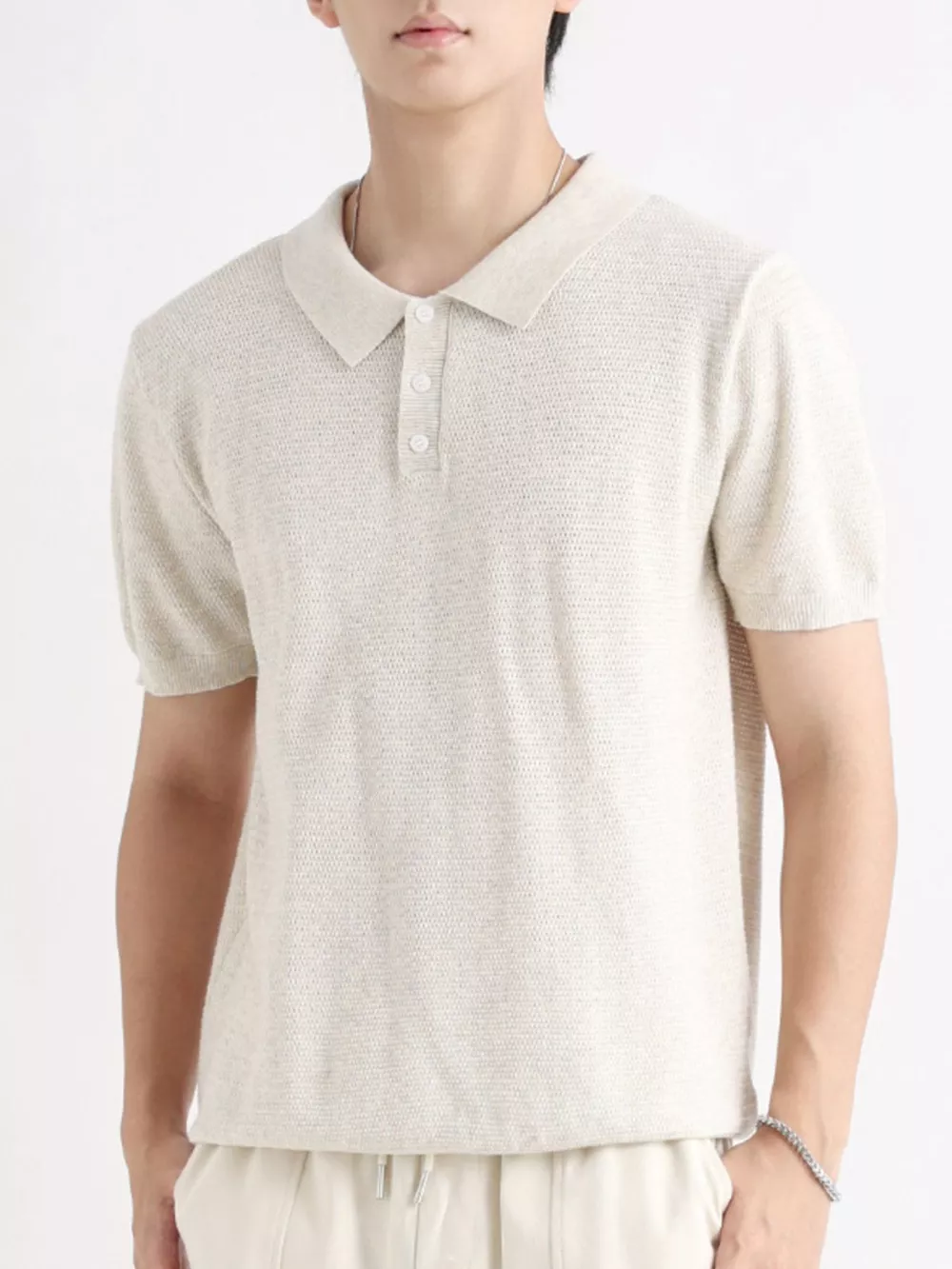 Men's Plus Size Button Detail Short Sleeve Polo