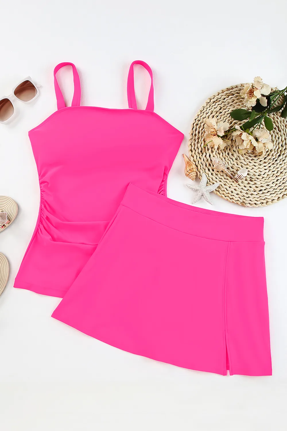 Square Neck Top and Skirt Swim Set, image 6