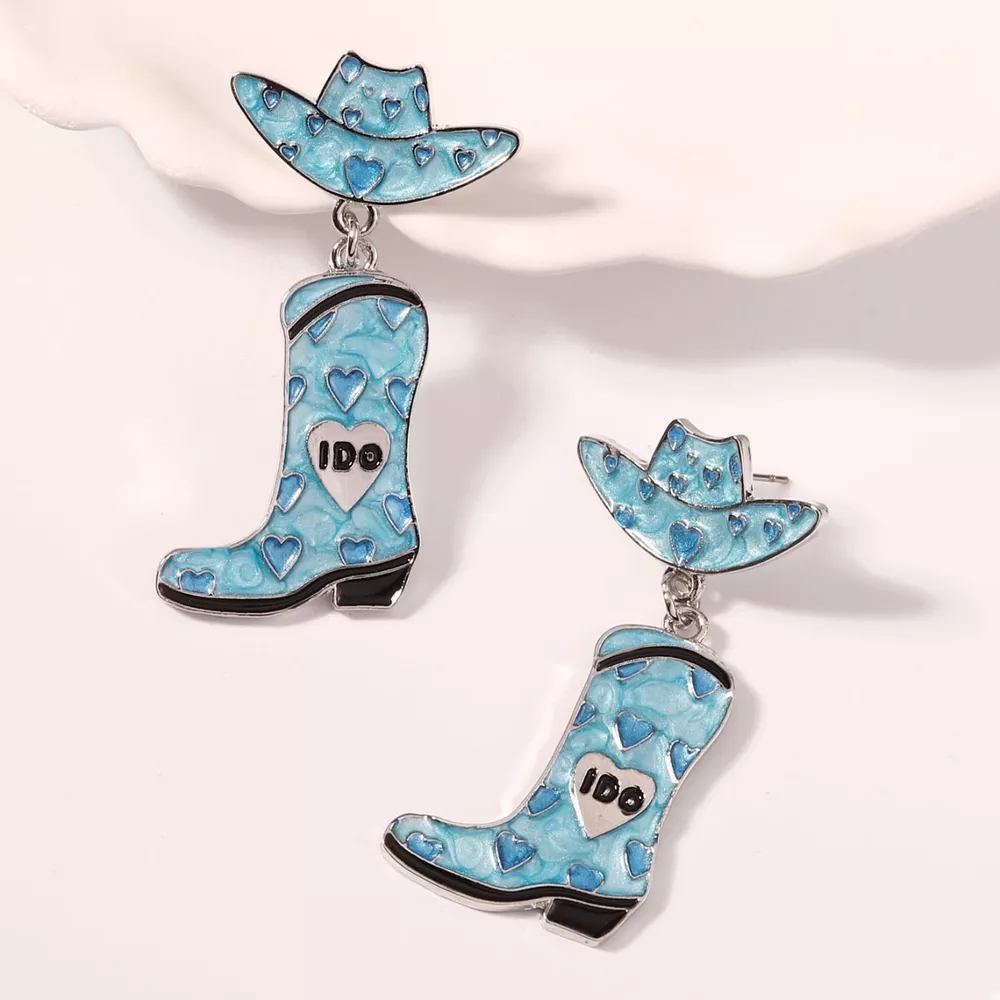 Cowgirl Hat and Boot Dangle Earrings, image 6