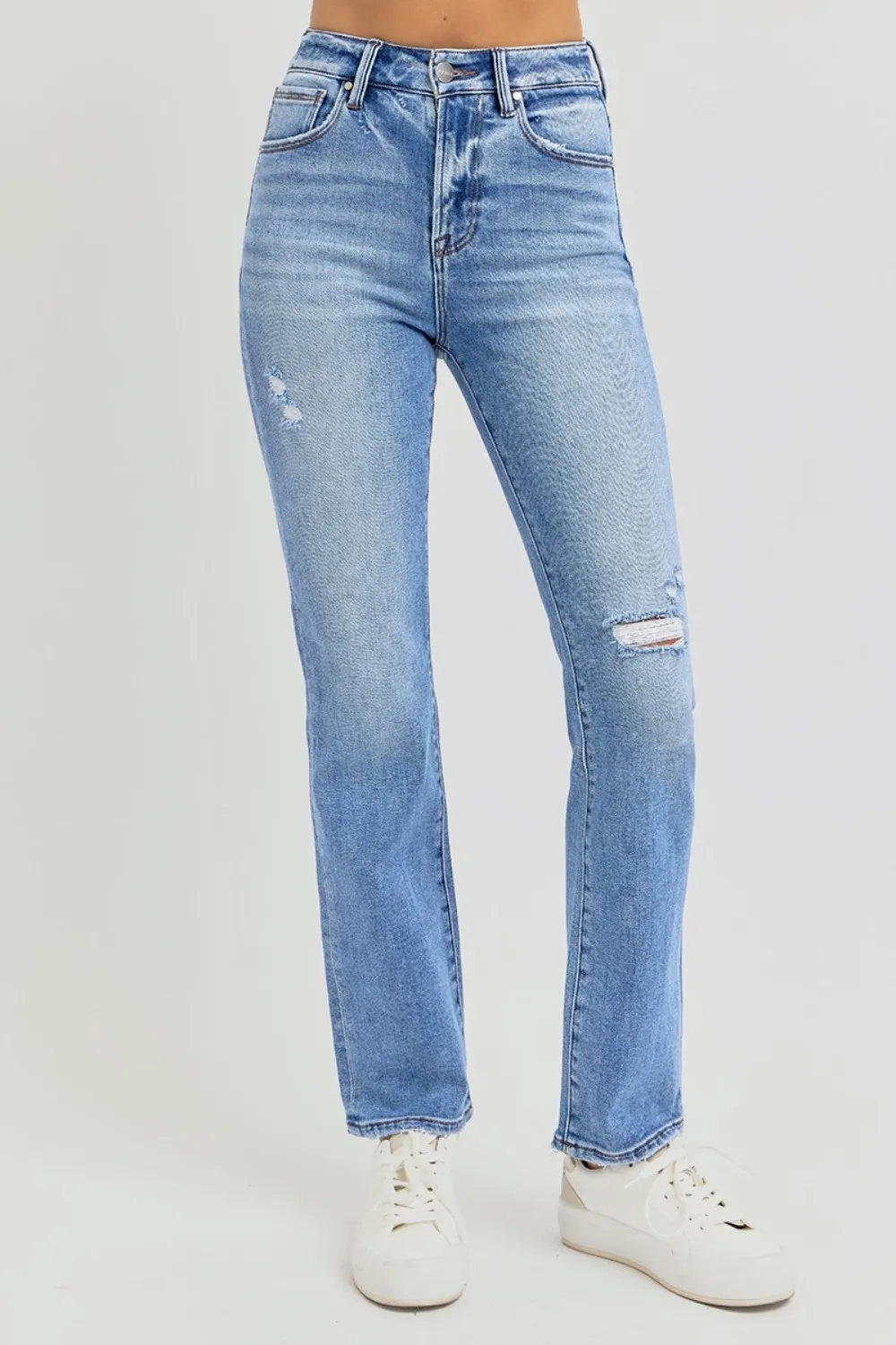 Full Size Distressed High-Rise Ankle Straight Jeans, image 3
