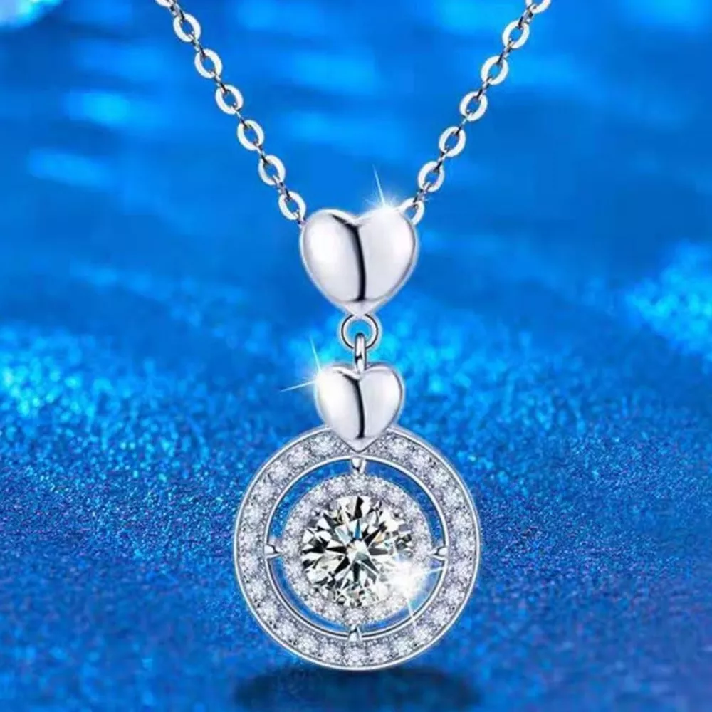 2 Carat Moissanite 925 Sterling Silver Pendant Necklace, image 4