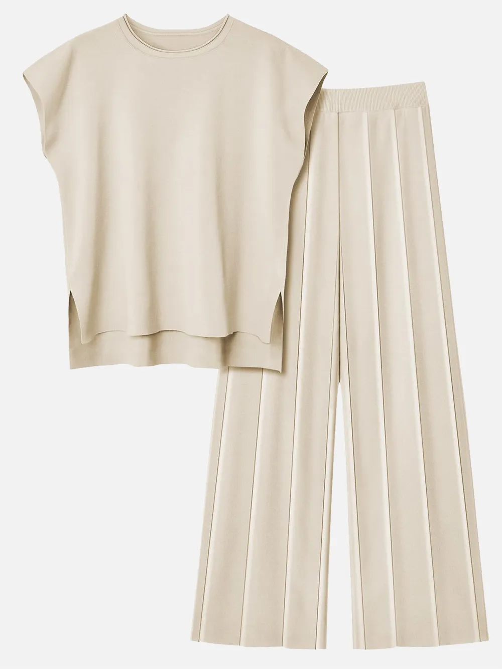 Round Neck Cap Sleeve Top and Pants Knit Set, image 18