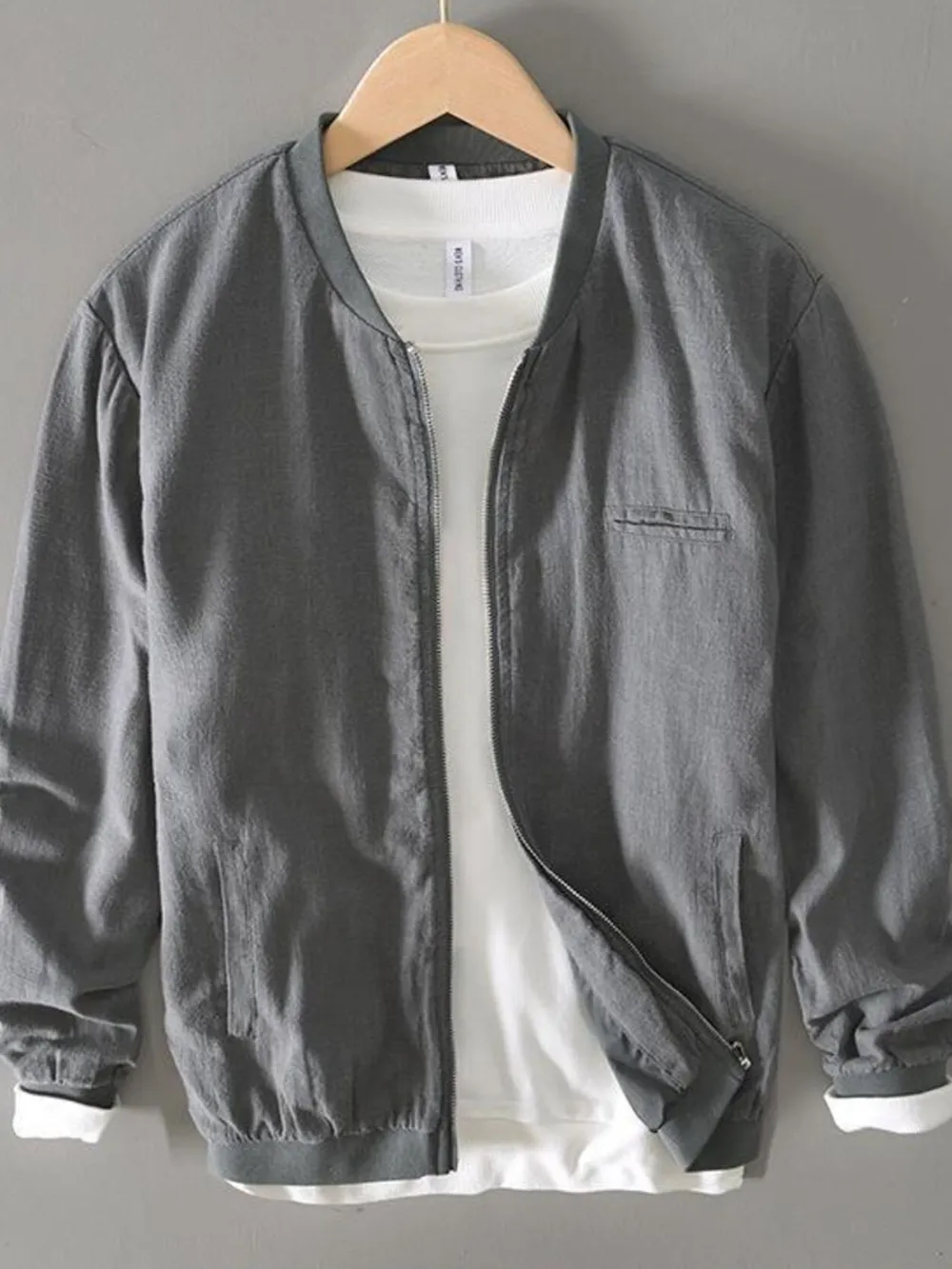 Men's Plus Size Zip Up Long Sleeve Jacket, image 10