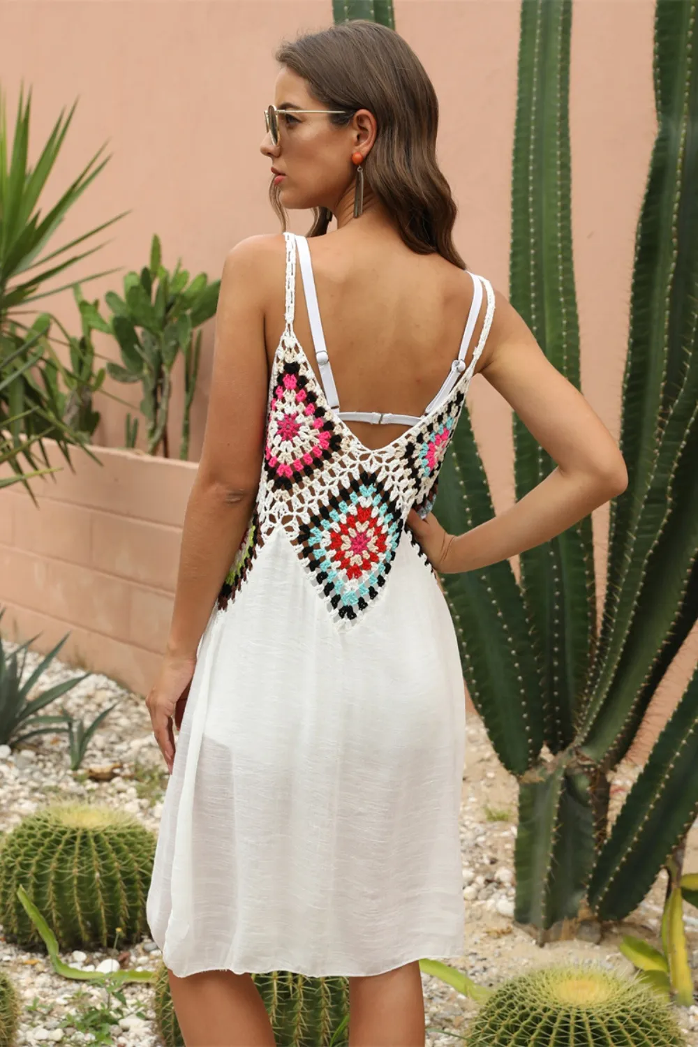 Geometric V-Neck Spaghetti Strap Cover Up Dress, image 18