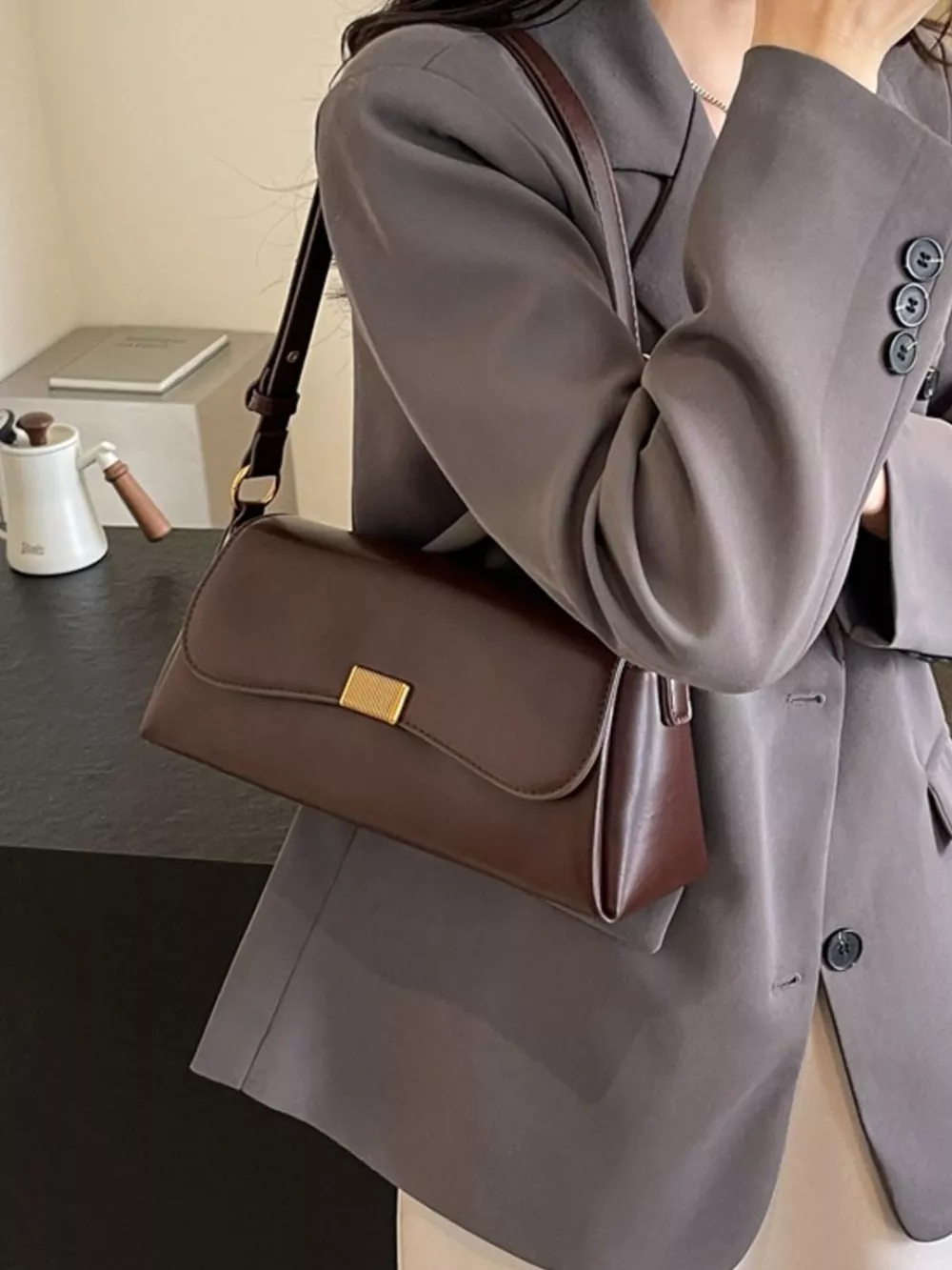 Flap Leather Shoulder Bag, image 5