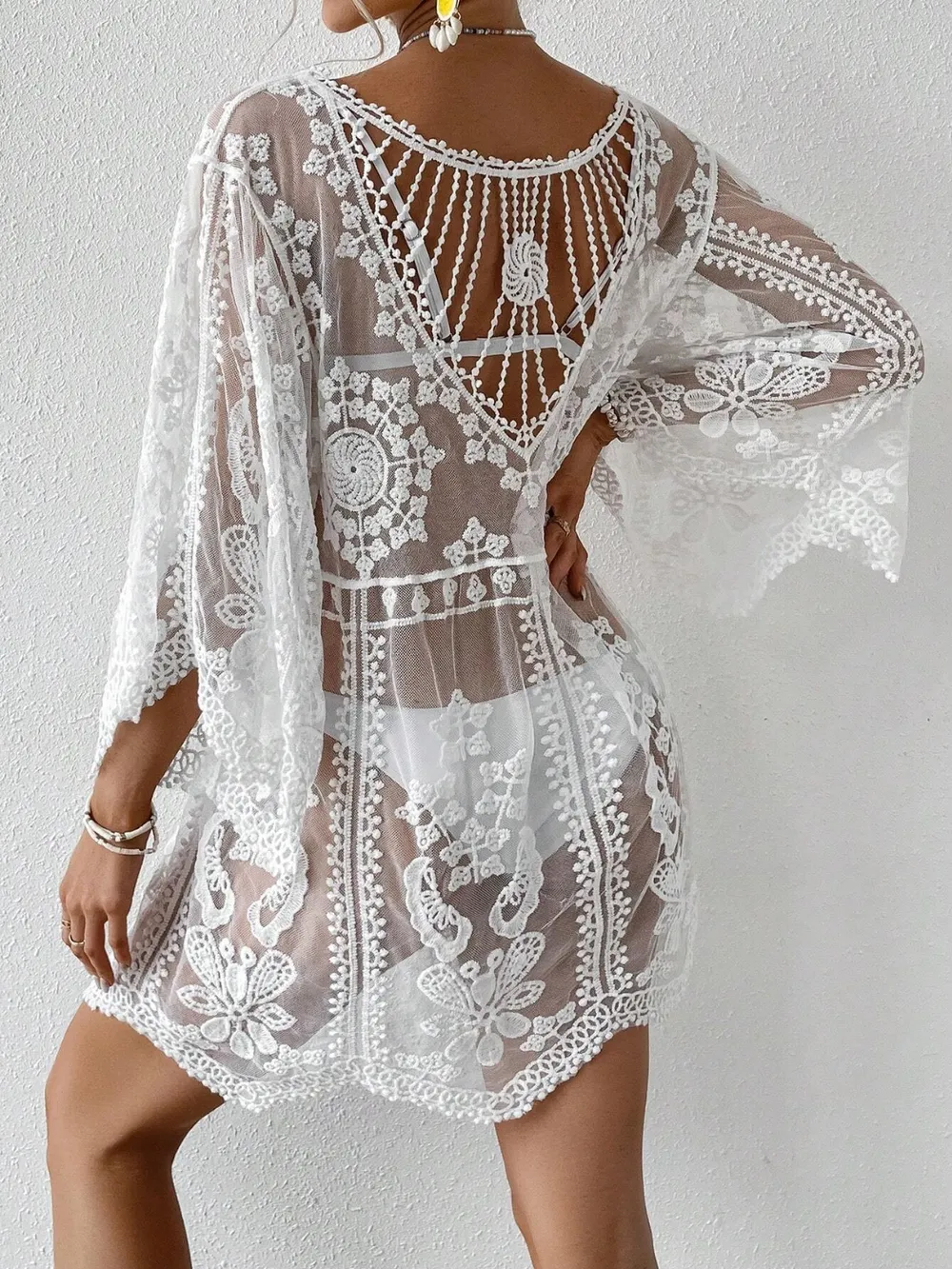 Lace Round Neck Cover-Up, image 4