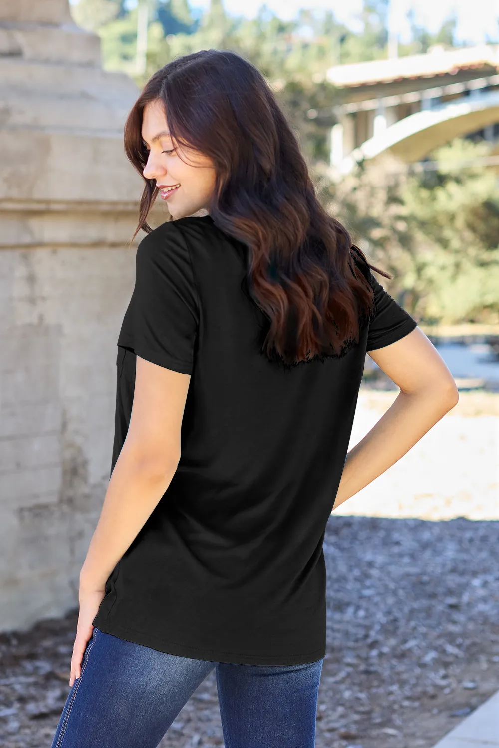 Bamboo Full Size V-Neck Short Sleeve T-Shirt, image 17