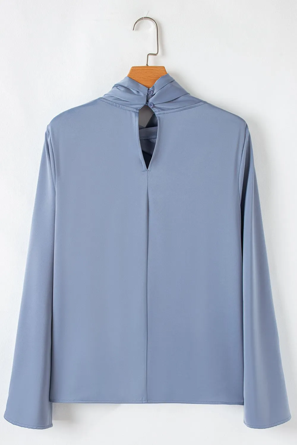 Cutout Turtleneck Long Sleeve Blouse, image 4