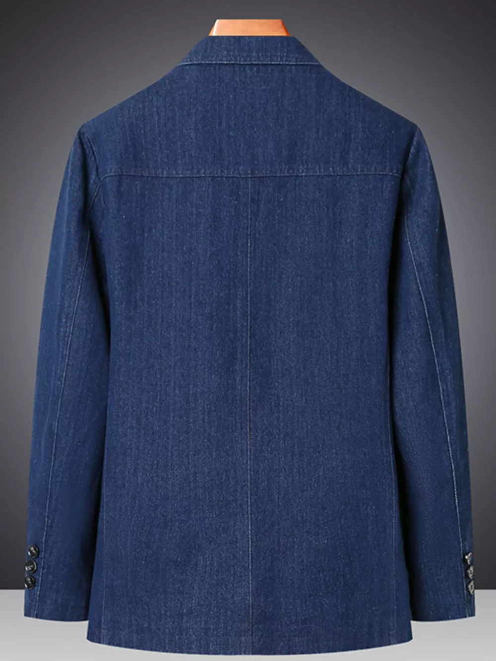 Men's Plus Size Classic Fit Textured Denim Blazer, image 4