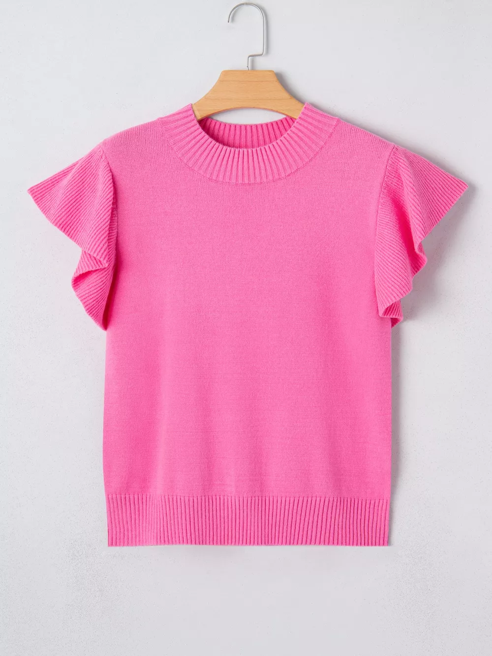 Ruffle Sleeve Round Neck Sweater, image 5