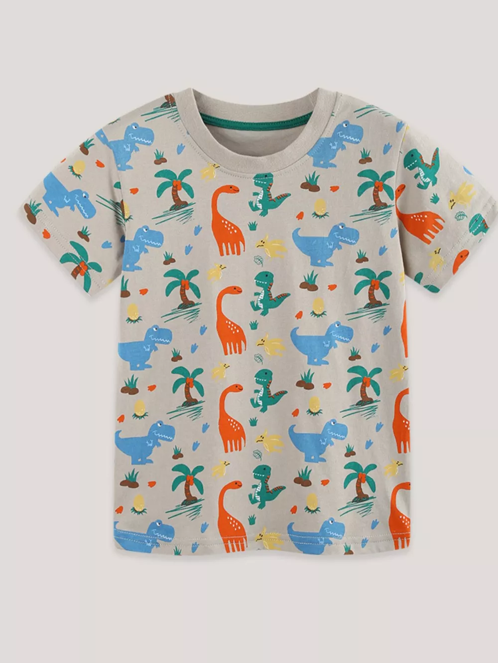 Children's Dinosaur Print Crew Neck Short Sleeve T-Shirt, image 2